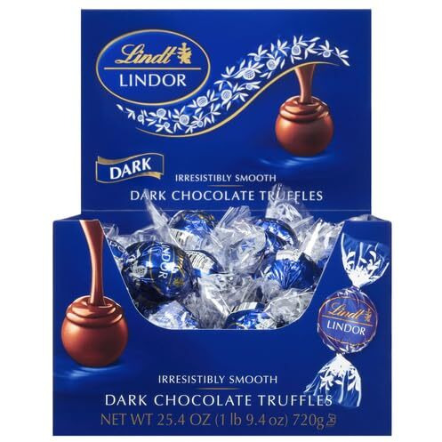 Lindt Chocolate Lindor Truffles, Dark Chocolate, Great For Holiday Gifting, 60 Count(Pack Of 1)