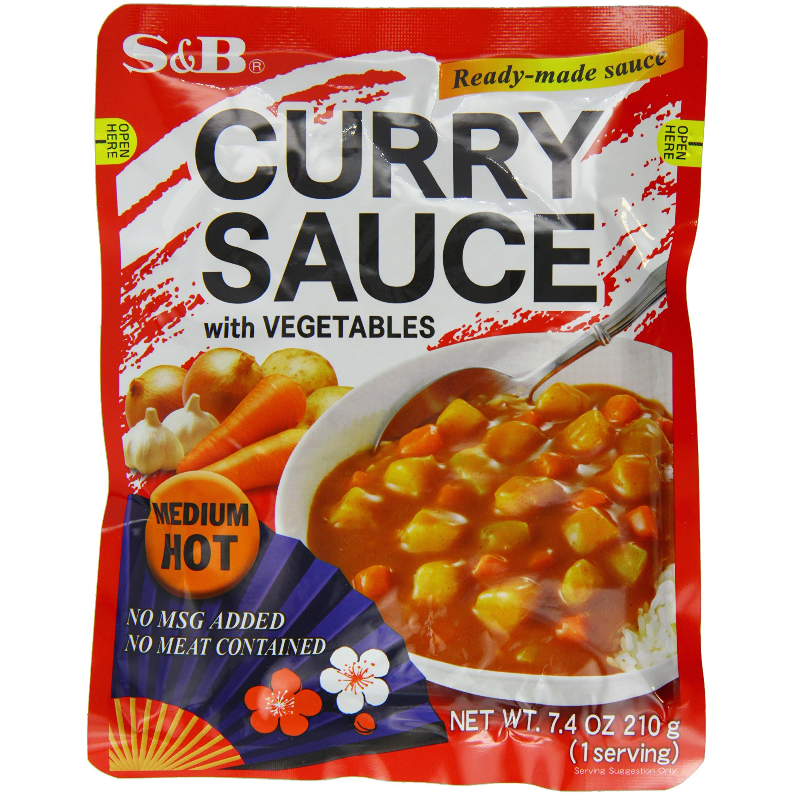 S&B Curry Sauce With Vegetables Medium Hot,7.4 Ounce (Pack Of 10)
