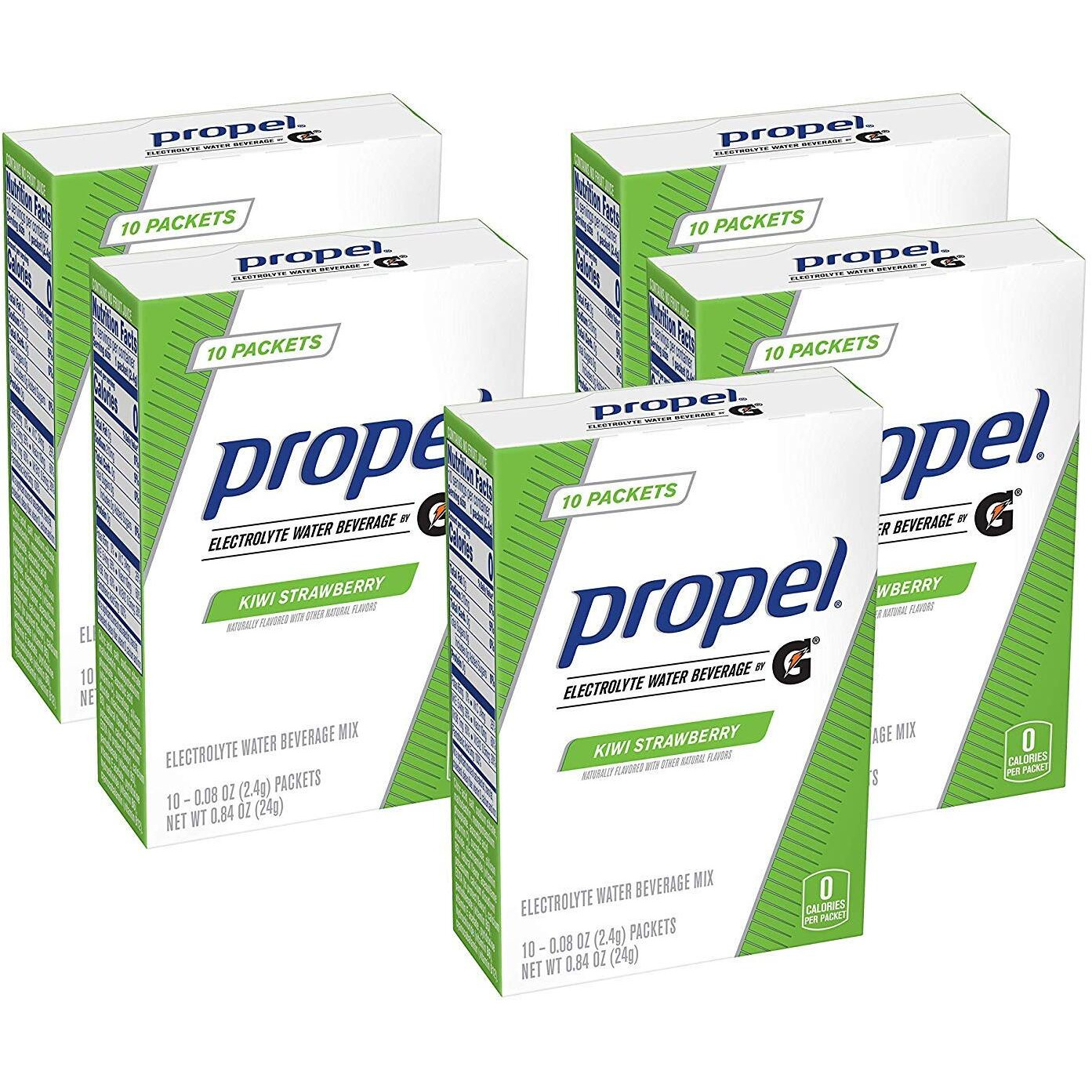 Propel Powder Packets Kiwi Strawberry With Electrolytes, 10 Count (Pack Of 5)