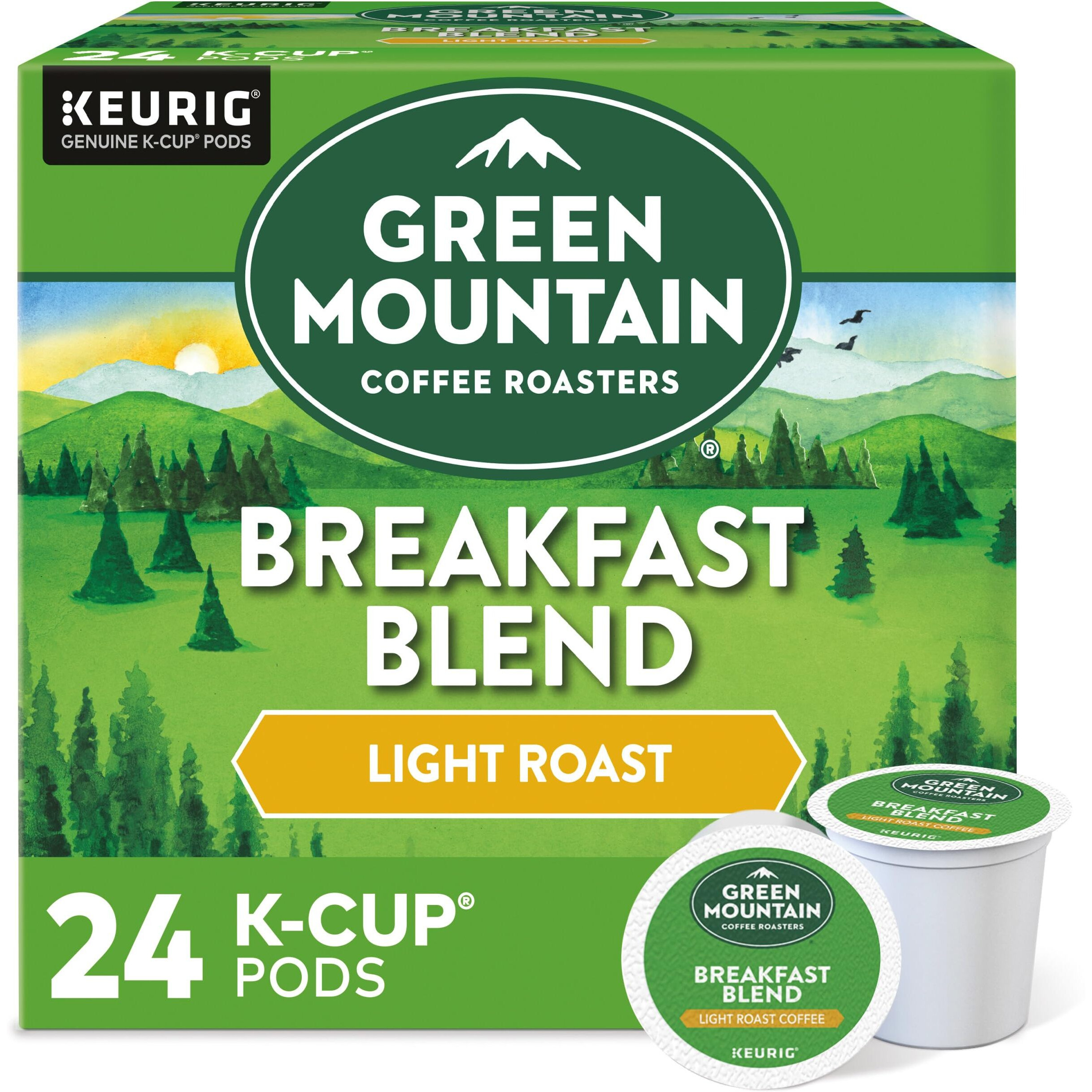 Green Mountain Coffee Roasters Breakfast Blend, Single-Serve Keurig K-Cup Pods, Light Roast Coffee, 24 Count