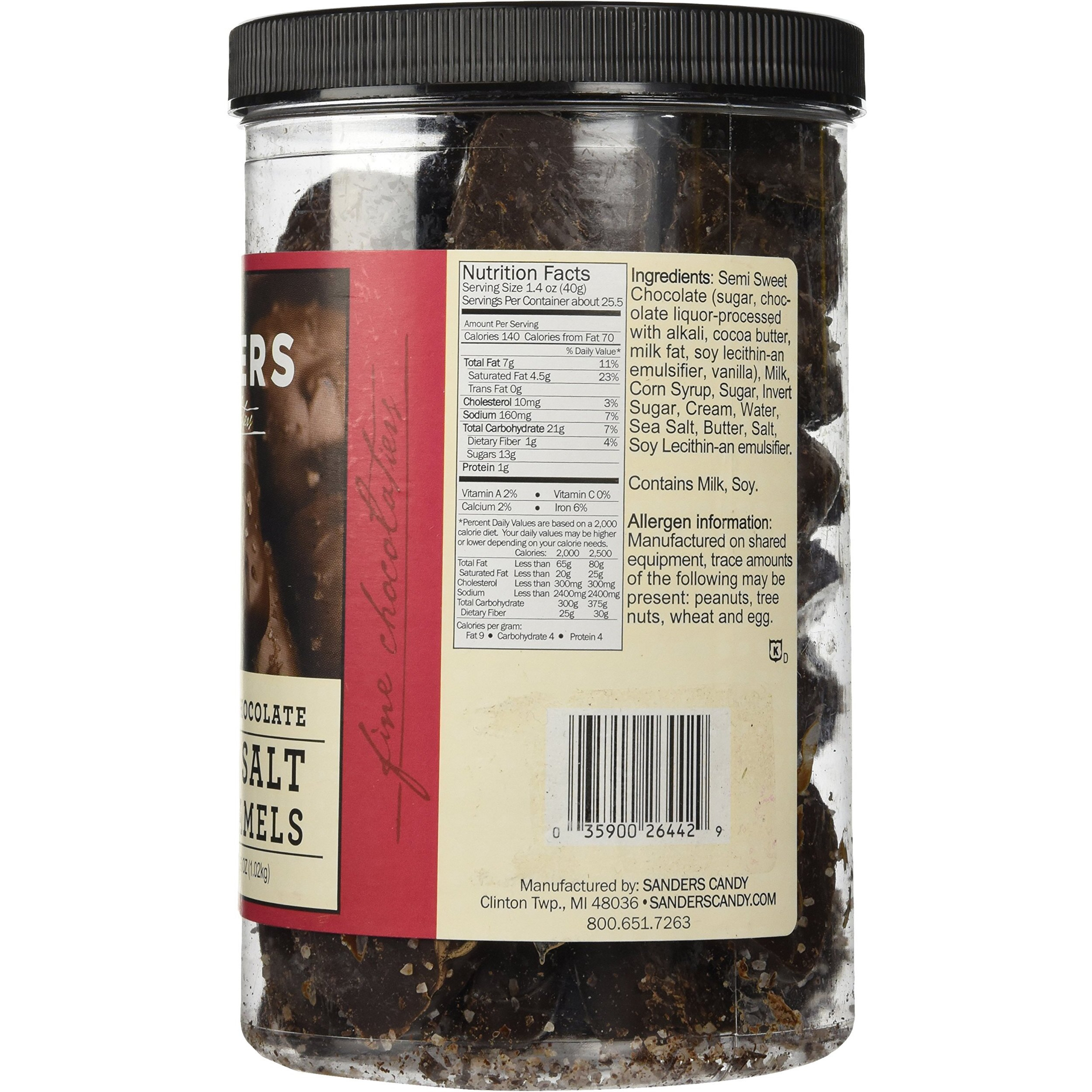 Sanders Dark Chocolate Sea Salt Caramels - 36 Ounces (2.25 Pounds)