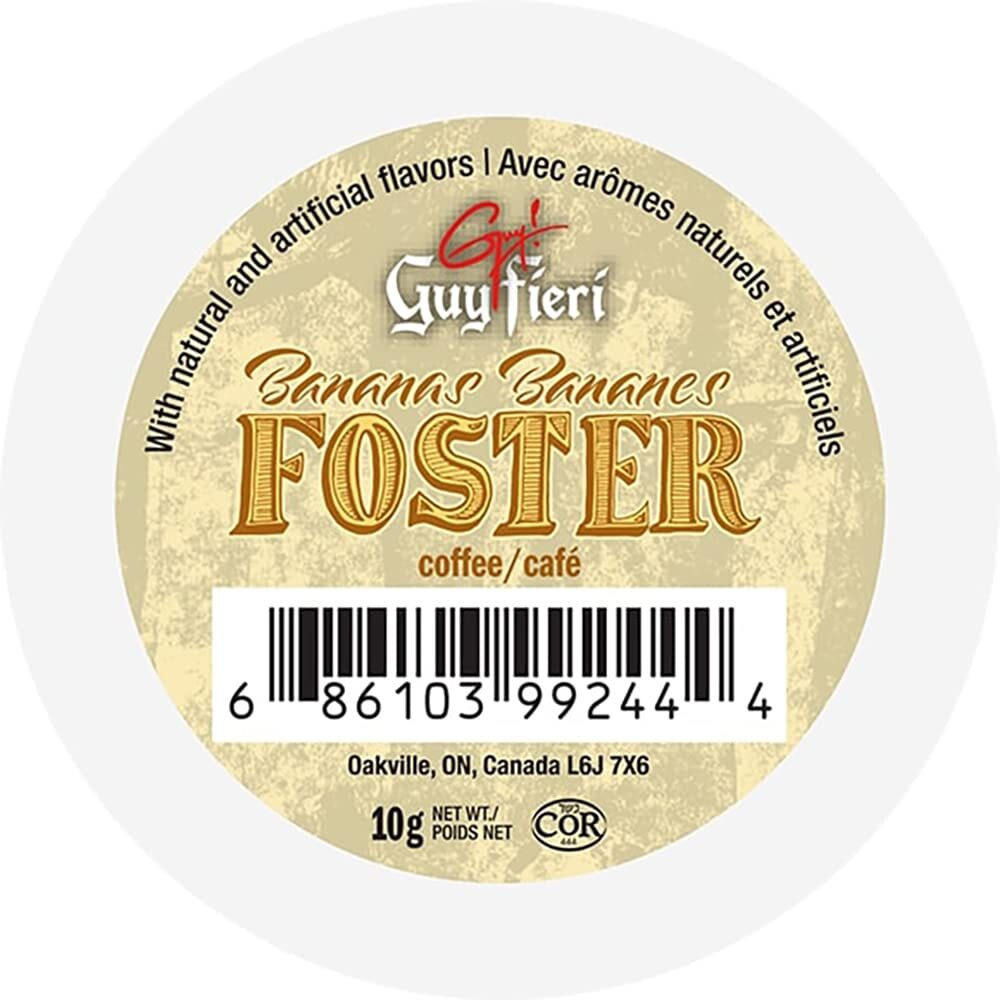 Guy Fieri Flavortown Coffee Pods, Bananas Foster Flavored Coffee, Medium Roast Coffee For Keurig K Cups Machines, Single Serve Coffee Pods, 24 Count