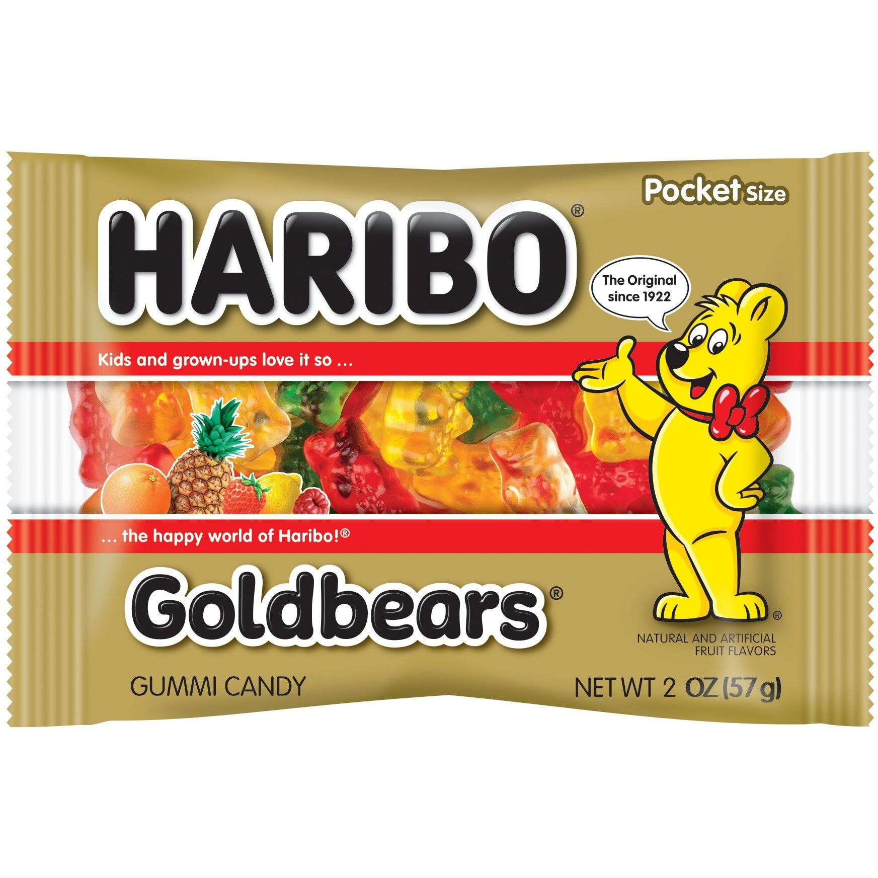 Haribo Gummi Candy, Goldbears, 2 Ounce (Pack Of 4)