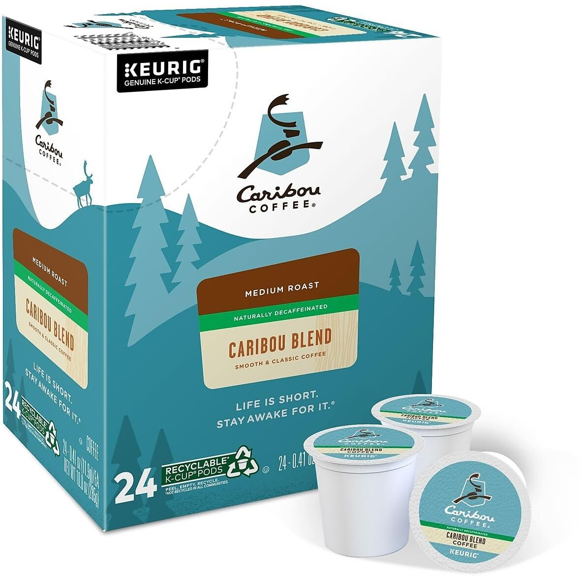 Caribou Coffee Decaf Blend K-Cup, 24 Count (Pack Of 1)