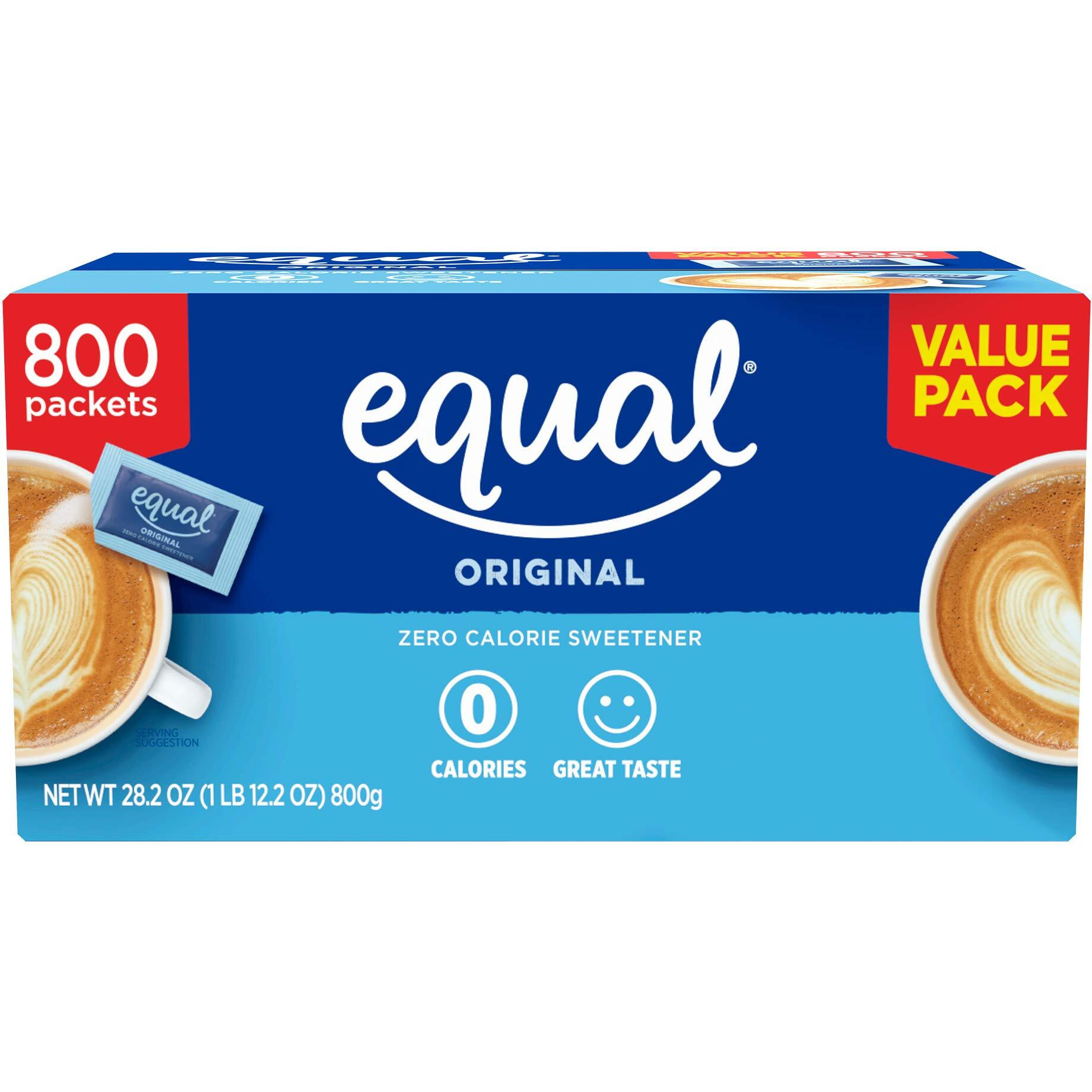 Equal 0 Calorie Sweetener, Aspartame And Acesulfame-K Sweetener Packets, Zero Calorie Sugar Alternative, Erythritol Free, 800 Ct (Pack Of 1)