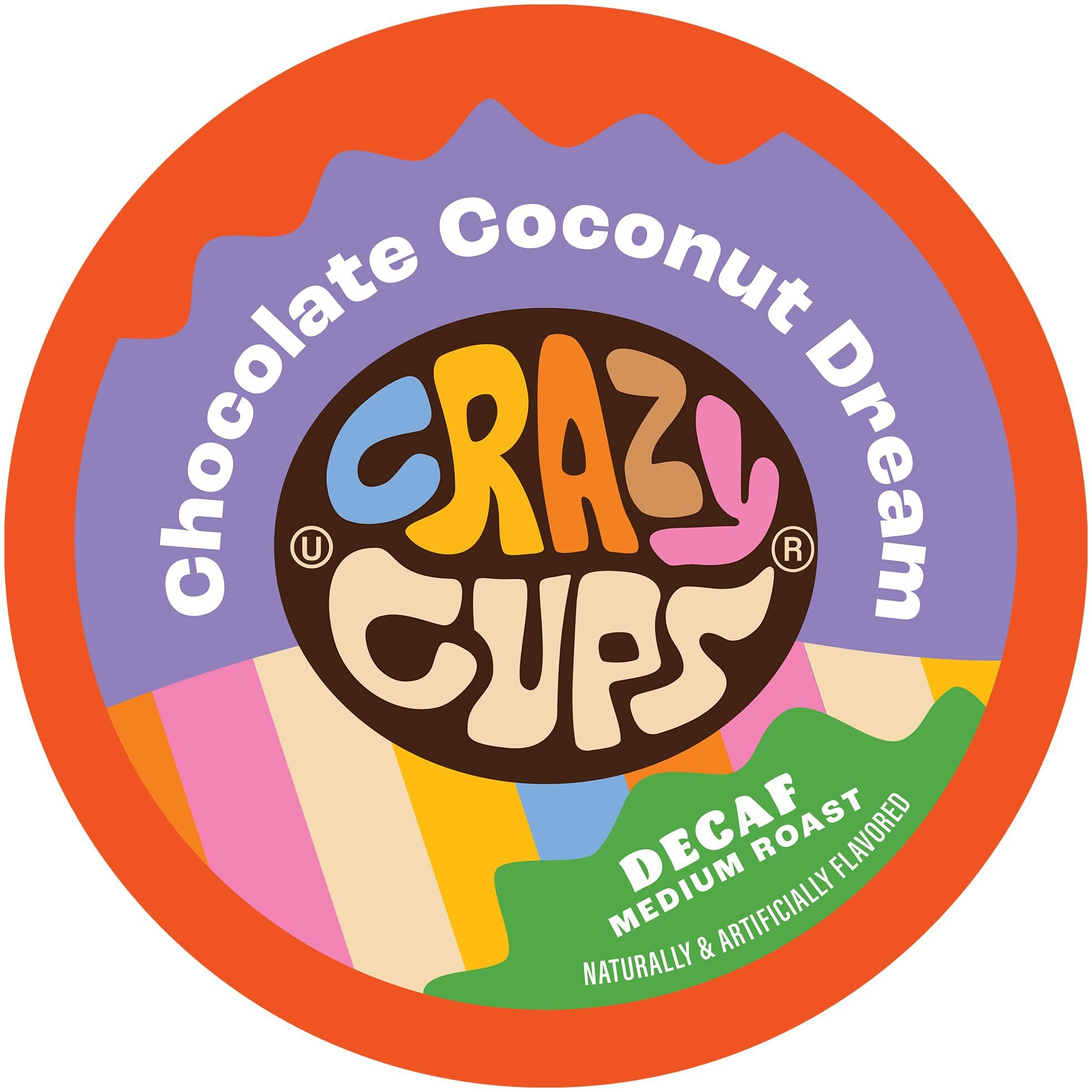 Crazy Cups Flavored Decaf Hot Or Iced Coffee, For The Keurig K Cups 2.0 Brewers, Chocolate Coconut Dream, 22 Count