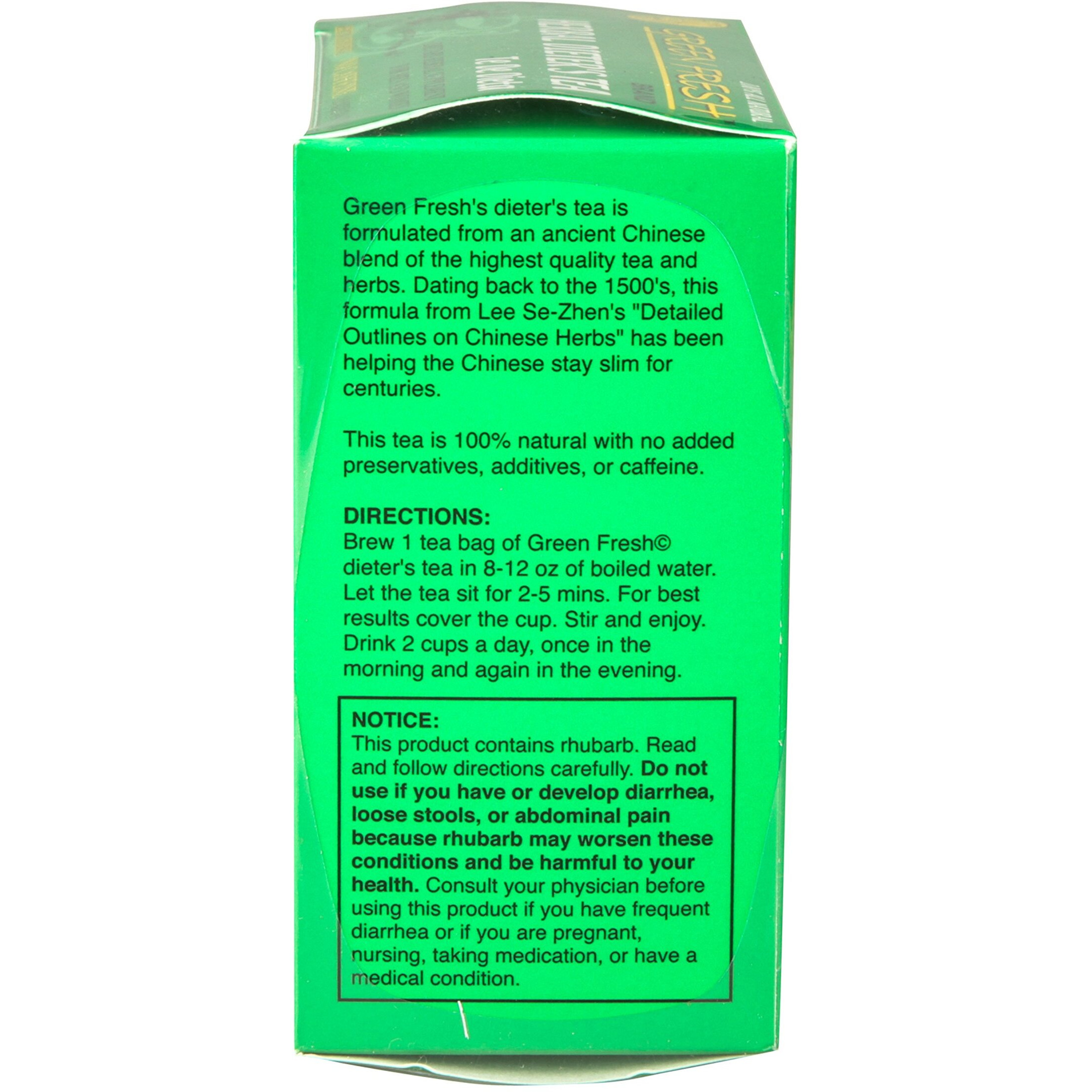 Green Fresh Extra Strength Herbal Dieters Tea (30 Count), 2.11 Ounces