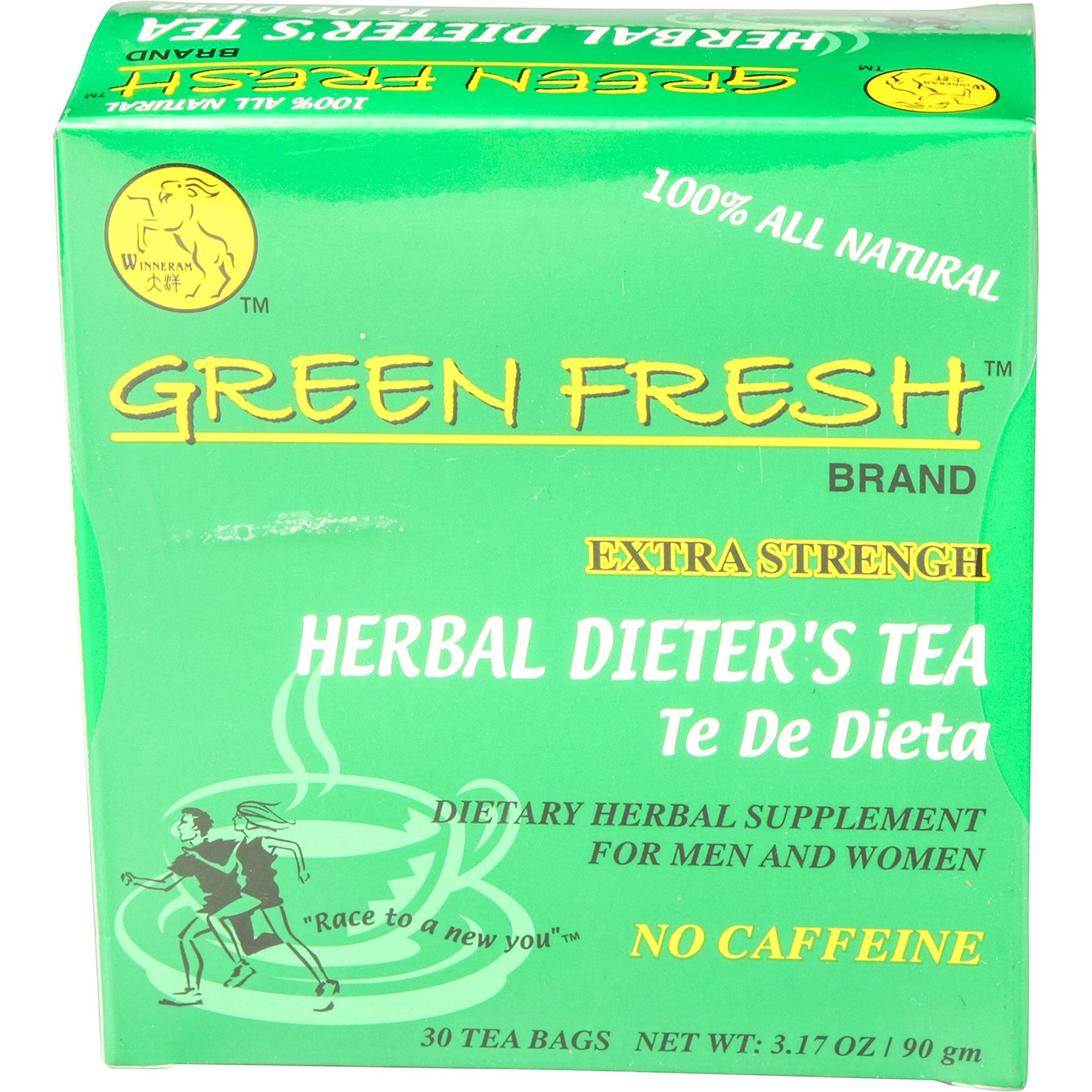 Green Fresh Extra Strength Herbal Dieters Tea (30 Count), 2.11 Ounces