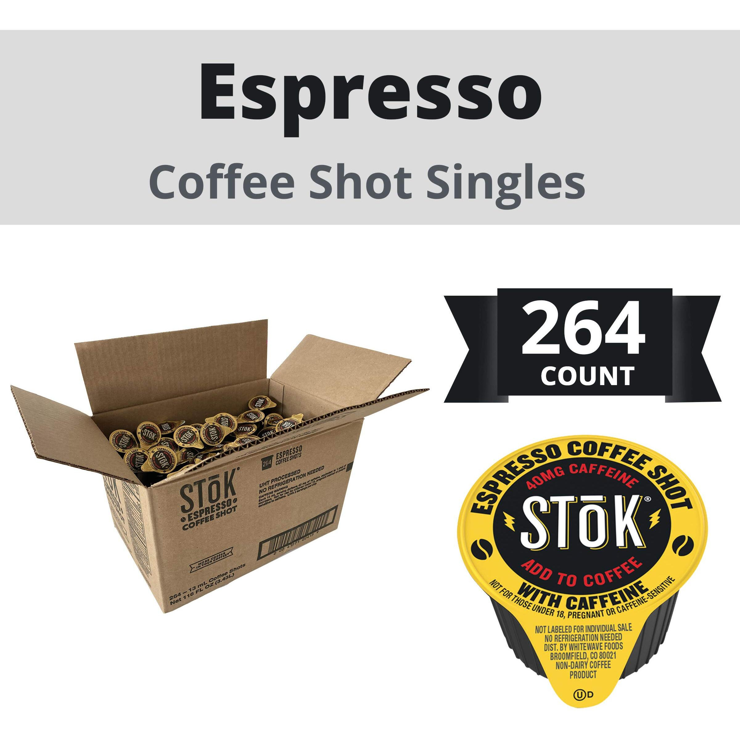 Stok Cold Brew Espresso Coffee Shots, Unsweetened, 0.43 Fl Oz (Pack Of 264)
