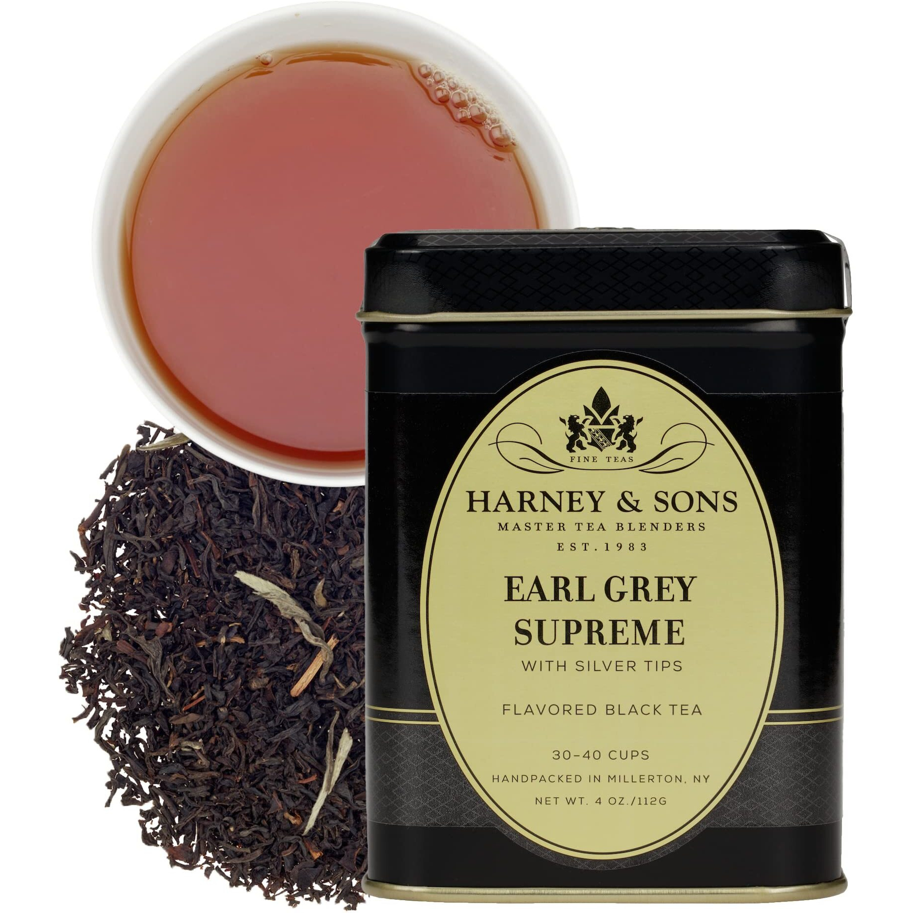 Harney & Sons Earl Grey Supreme, 4 Oz Loose Leaf Tea W/Silver Tips And Bergamont Oil
