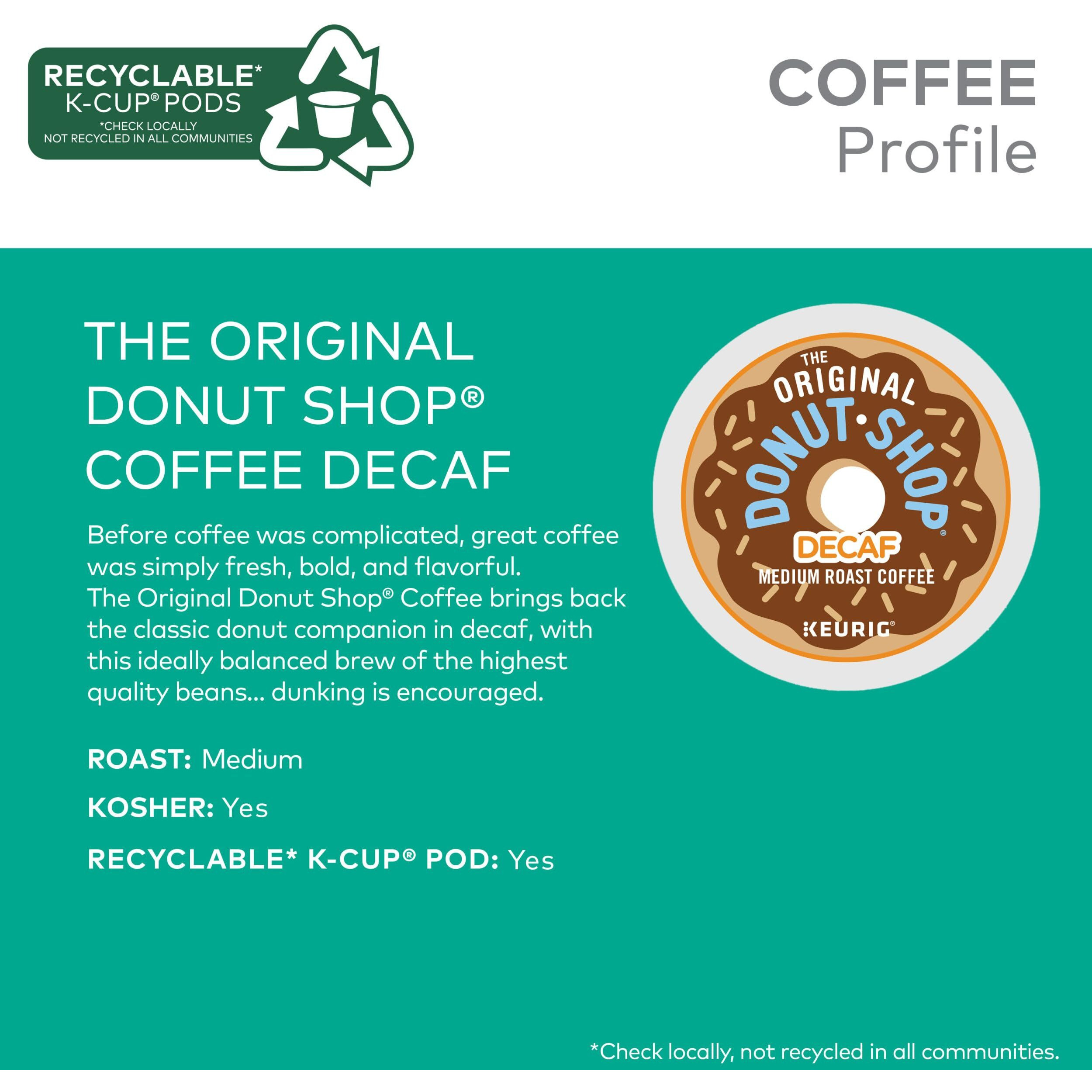 The Original Donut Shop Decaf Keurig Single-Serve K-Cup Pods, Medium Roast Coffee, 72 Count (6 Packs Of 12)