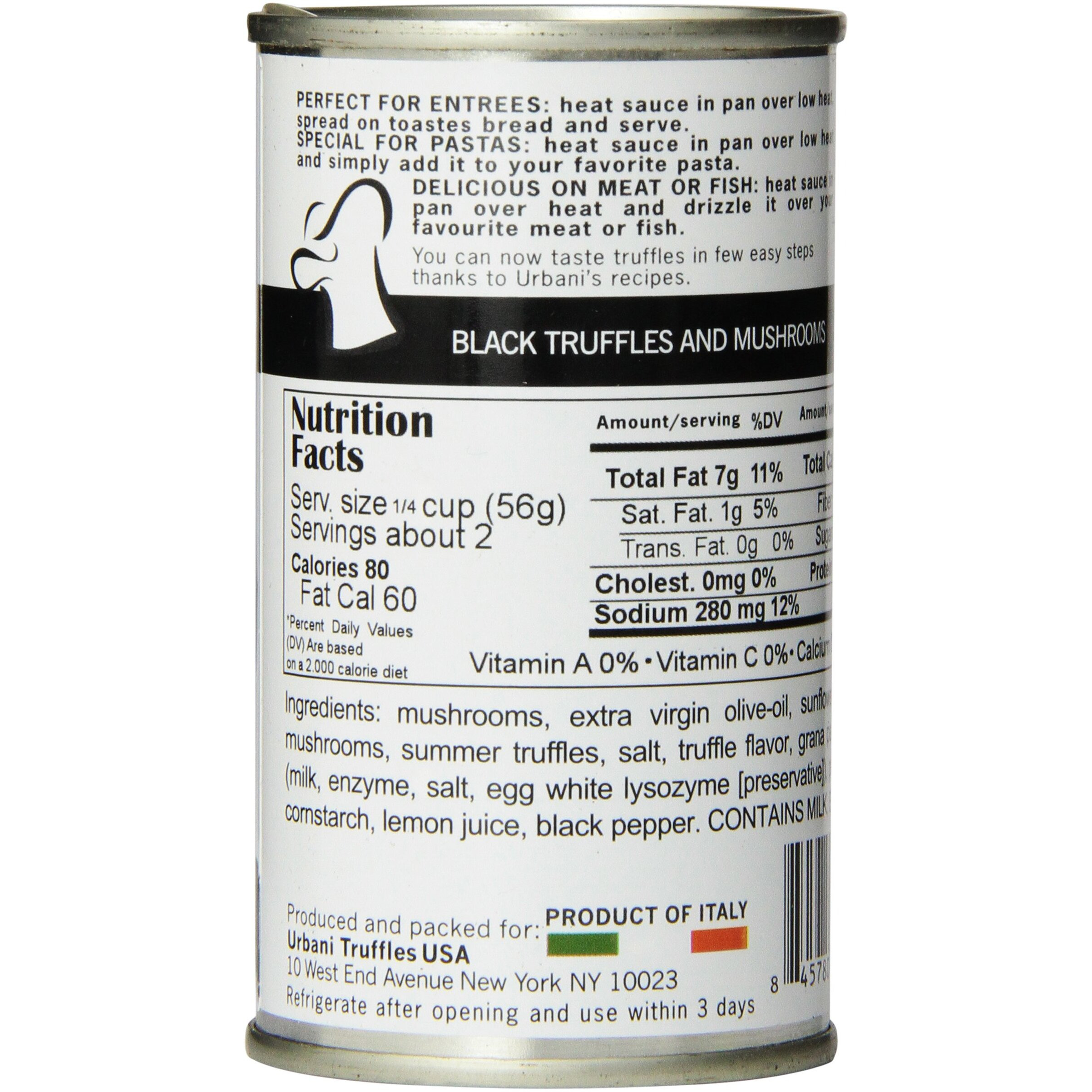 Urbani Truffles, Black Truffles And Mushrooms Sauce - Italian Gourmet Fusion | Ideal For Pasta, Fish And Grilled Meats | All Natural | Ready To Use Black Truffle Sauce | 6.4 Oz (180G)