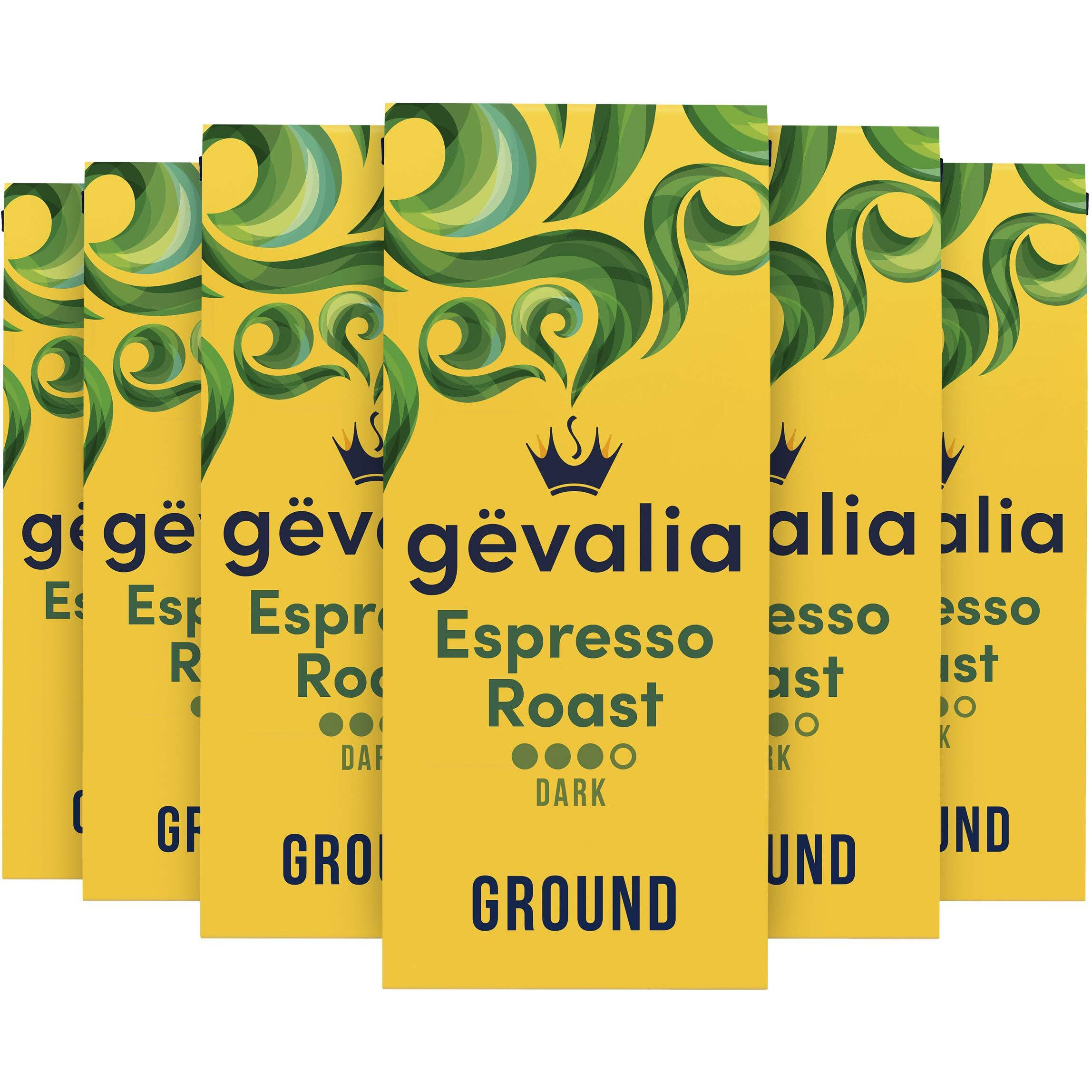 Gevalia Espresso Roast Dark Roast Ground Coffee (12 Oz Bags, Pack Of 6)