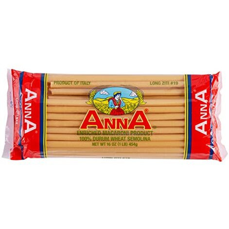 Anna - Italian Long Ziti N. 19, (4)- 16 Oz. Pkgs.