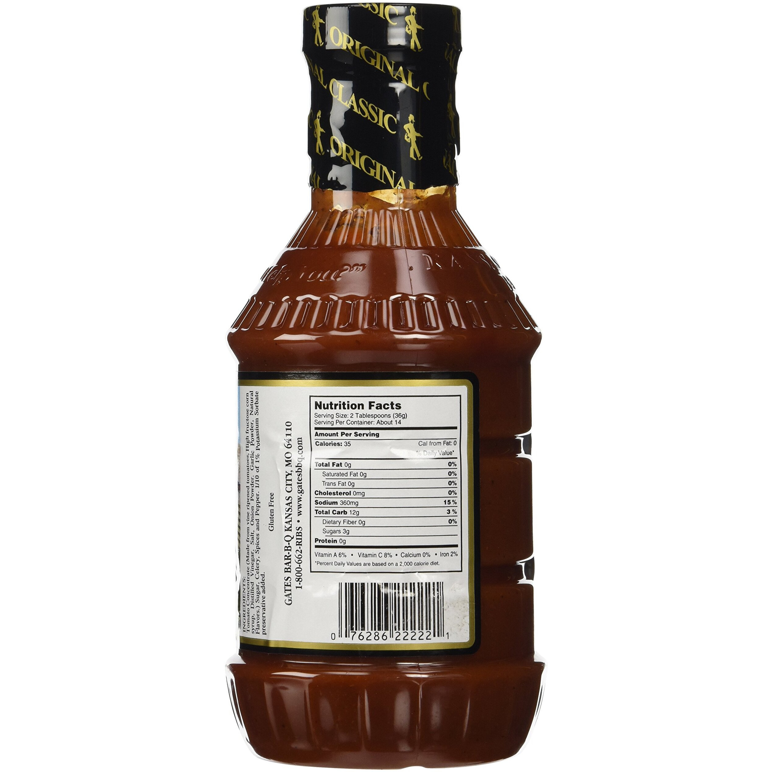 Gates Original Classic Bar-B-Q Sauce, 18 Ounce Bottle (Pack Of 2), Kansas City Style Barbecue Sauce