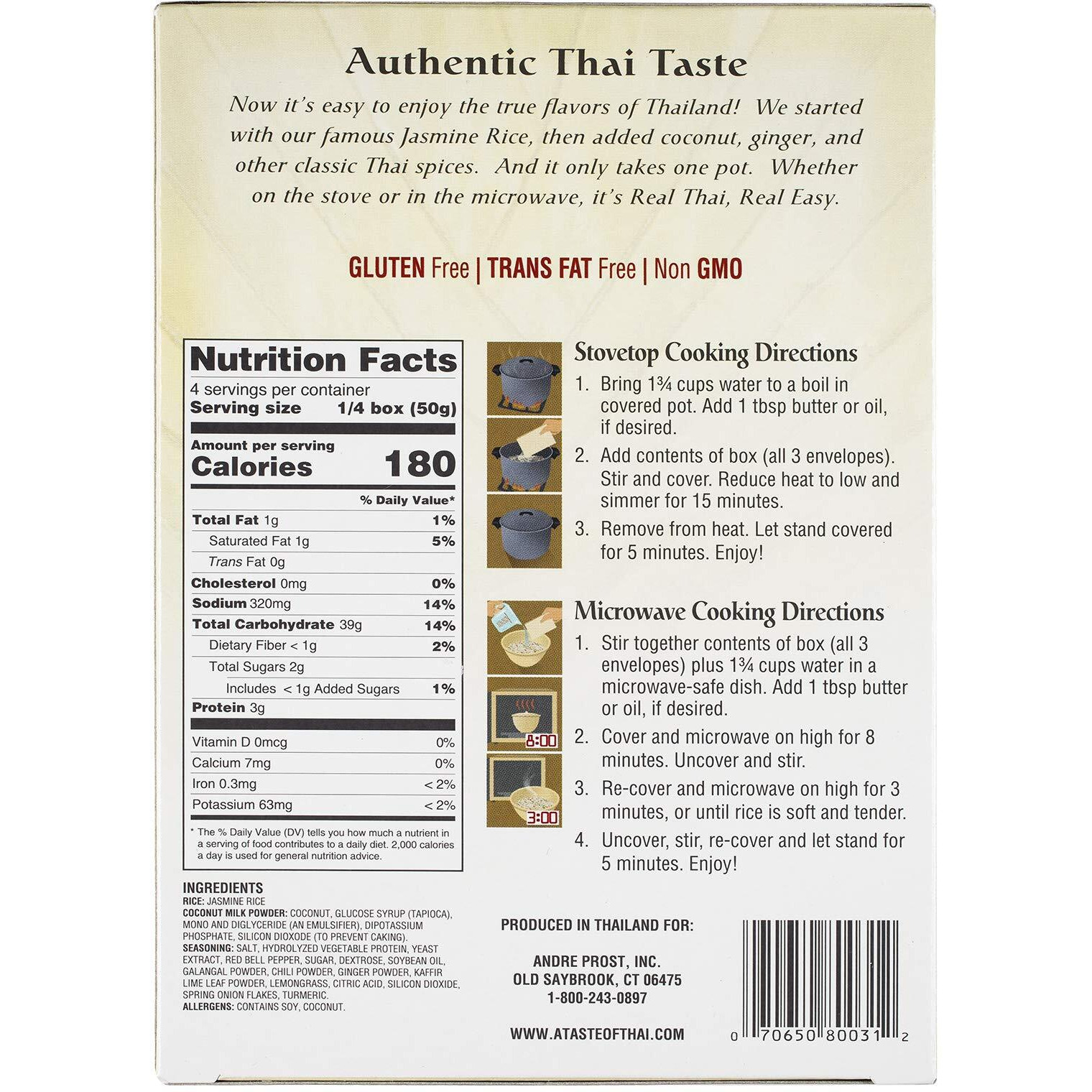 A Taste Of Thai Coconut Ginger Jasmine Rice, 7-Ounce Boxes (Pack Of 6)