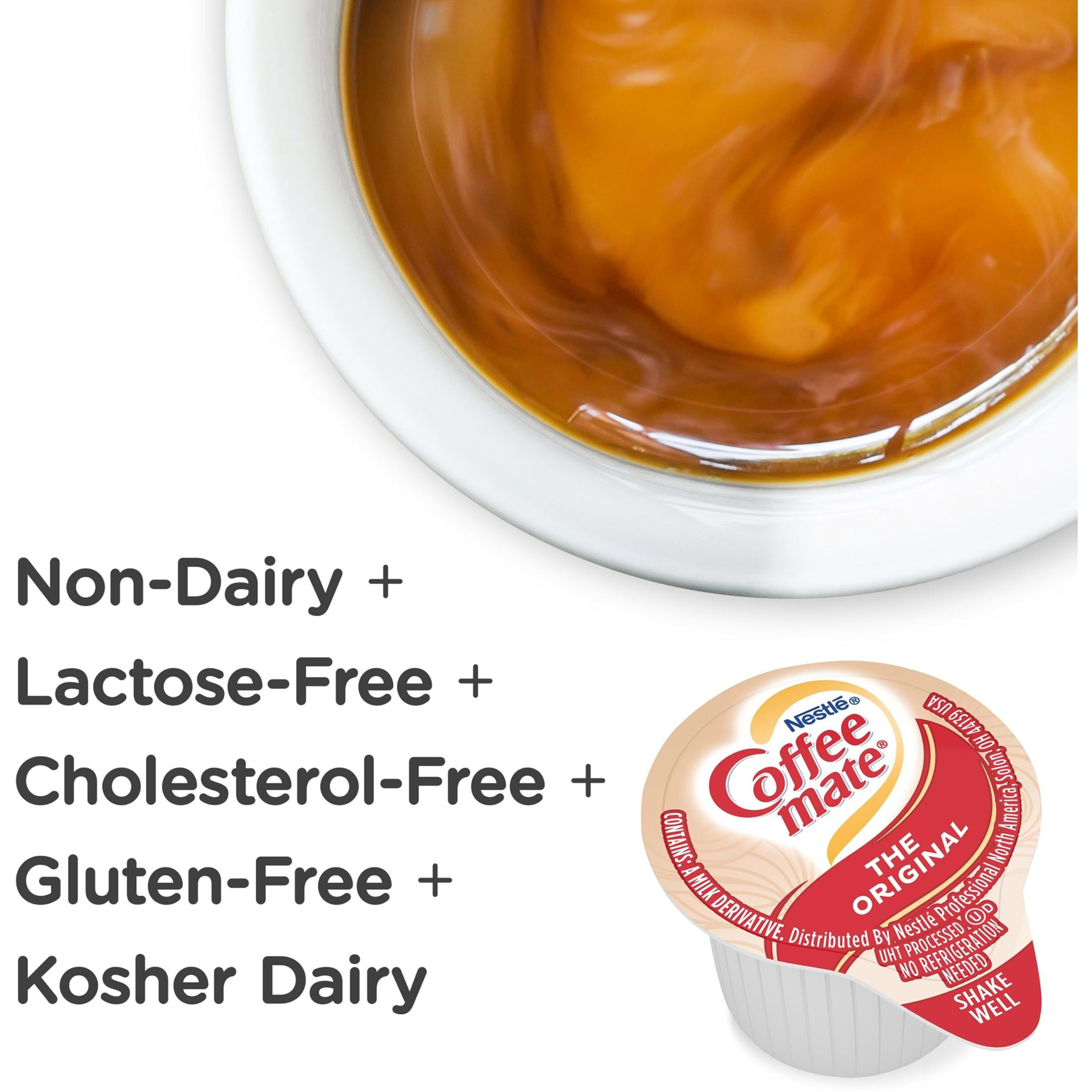 Nestle Coffee Mate Coffee Creamer, Original, Liquid Creamer Singles, Non Dairy, No Refrigeration, 0.375 Fl Oz Tubs (Pack Of 360)