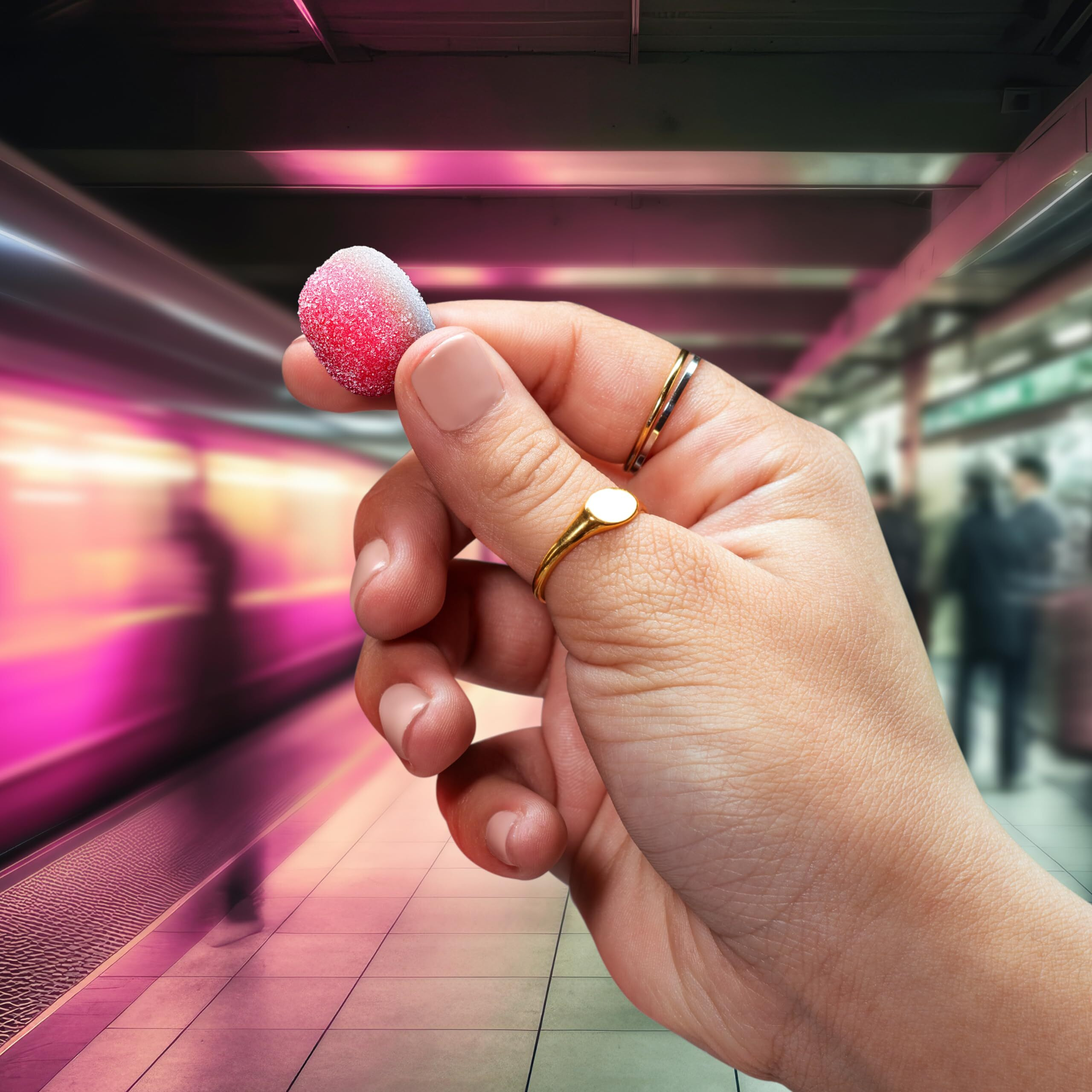 Trolli Strawberry Puffs, Sour Gummy Worms Candy, 4.25 Ounce Bags (Pack Of 12)