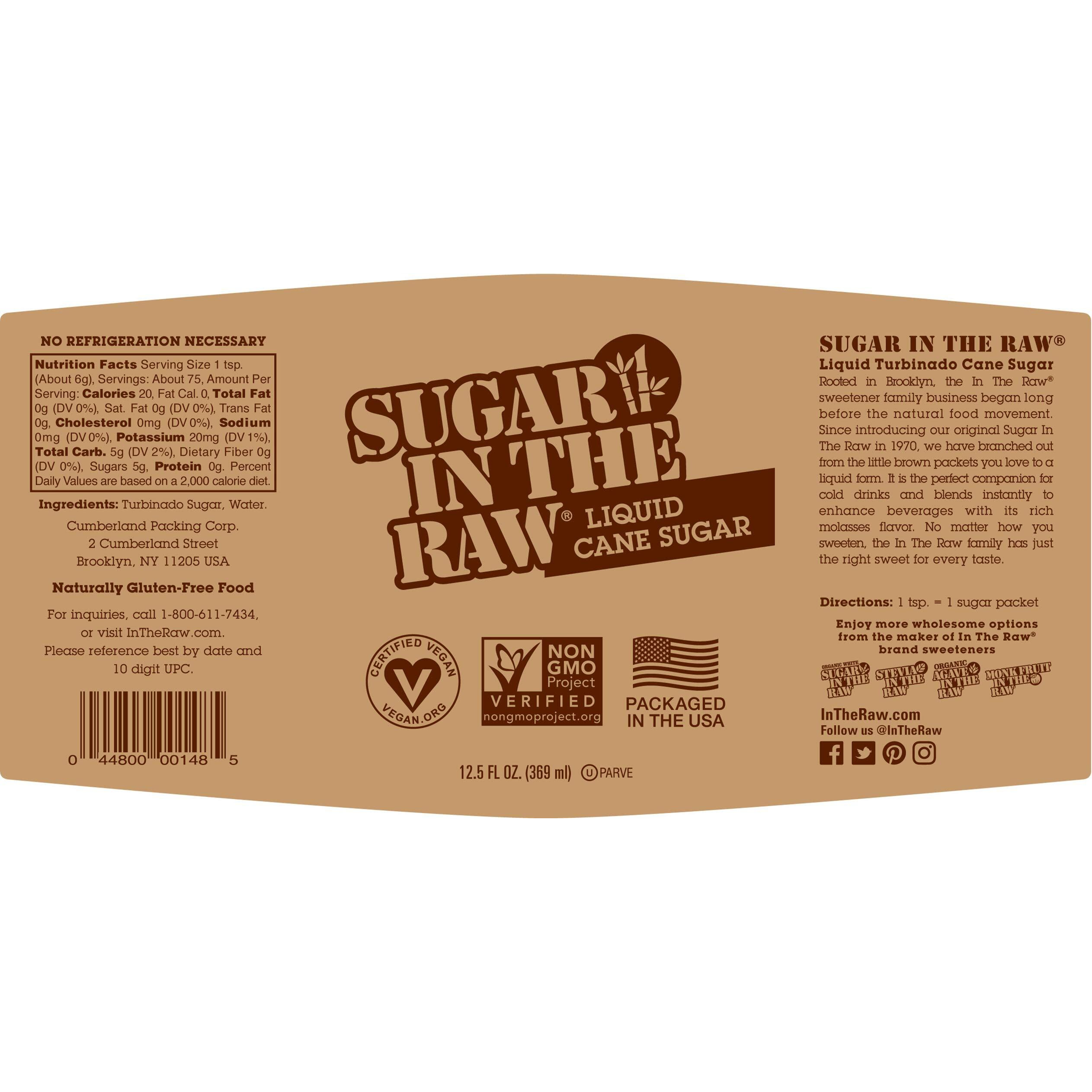 Sugar In The Raw Liquid Turbinado Cane Sugar, 12.5-Ounce Glass Bottle