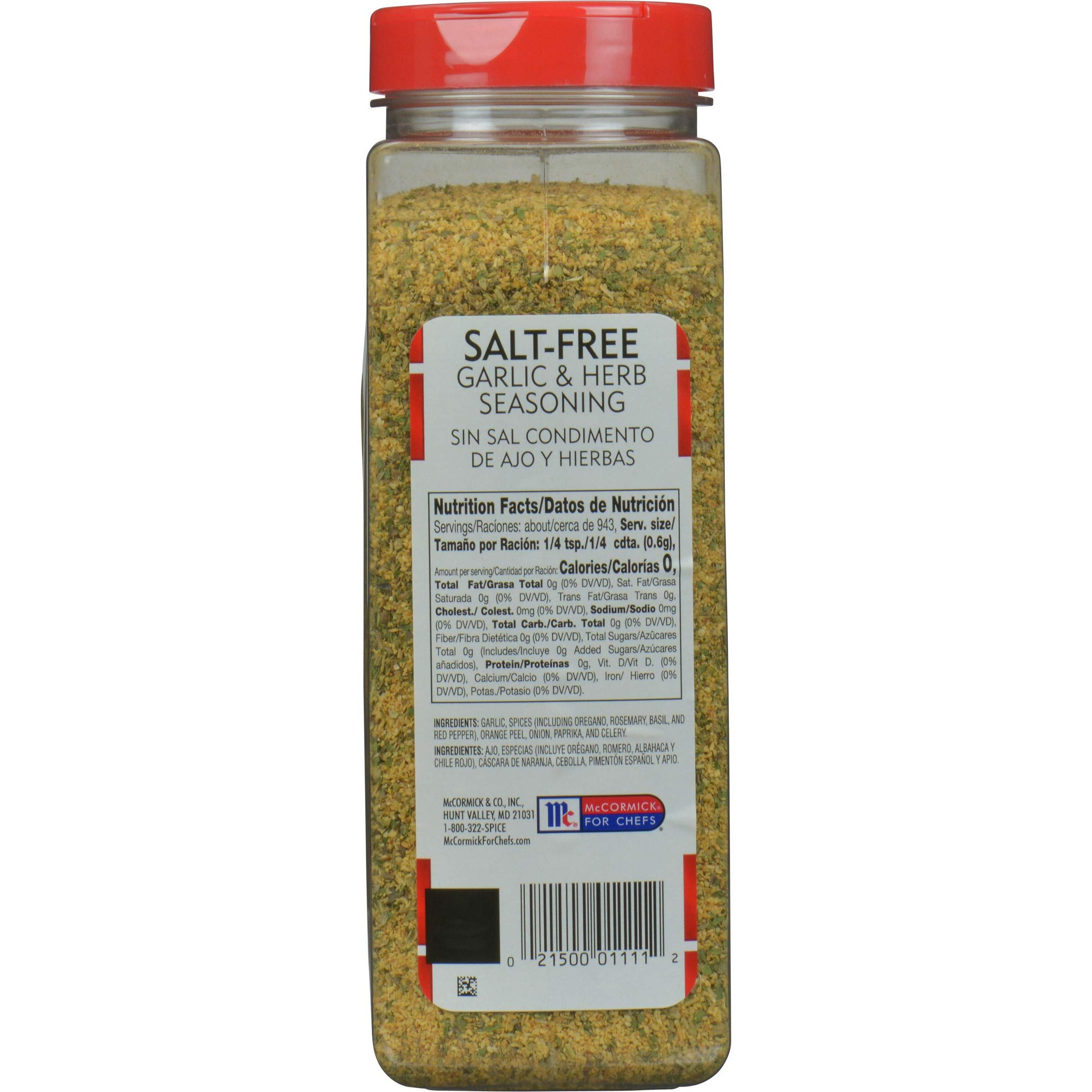 Mccormick Perfect Pinch Garlic & Herb Seasoning, 19 Oz - One 19 Ounce Container Of Garlic Herb Seasoning To Add Zesty Flavor To Chicken, Pasta, Salads And More