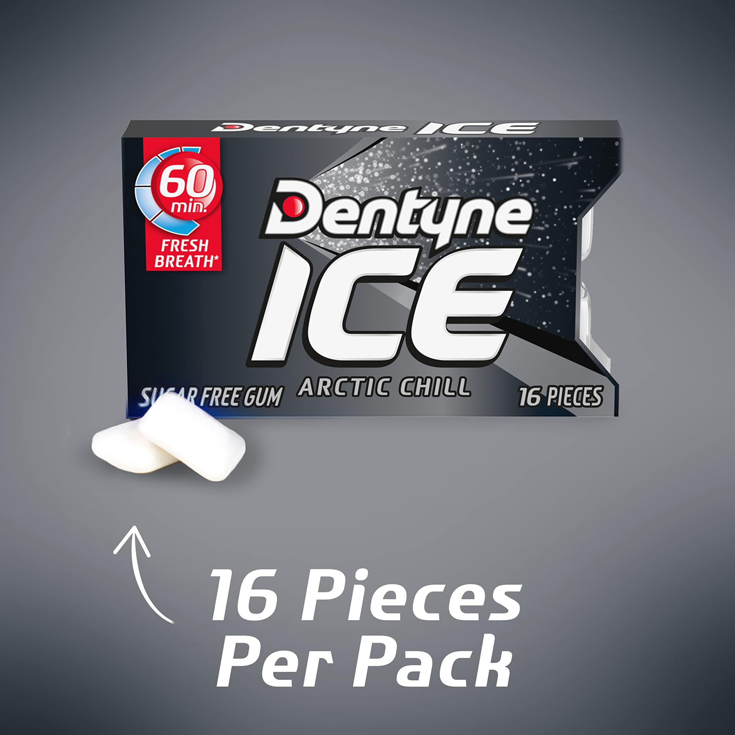 Dentyne Ice Arctic Chill Sugar Free Gum, 16 Count (Pack Of 9) (144 Total Pieces)