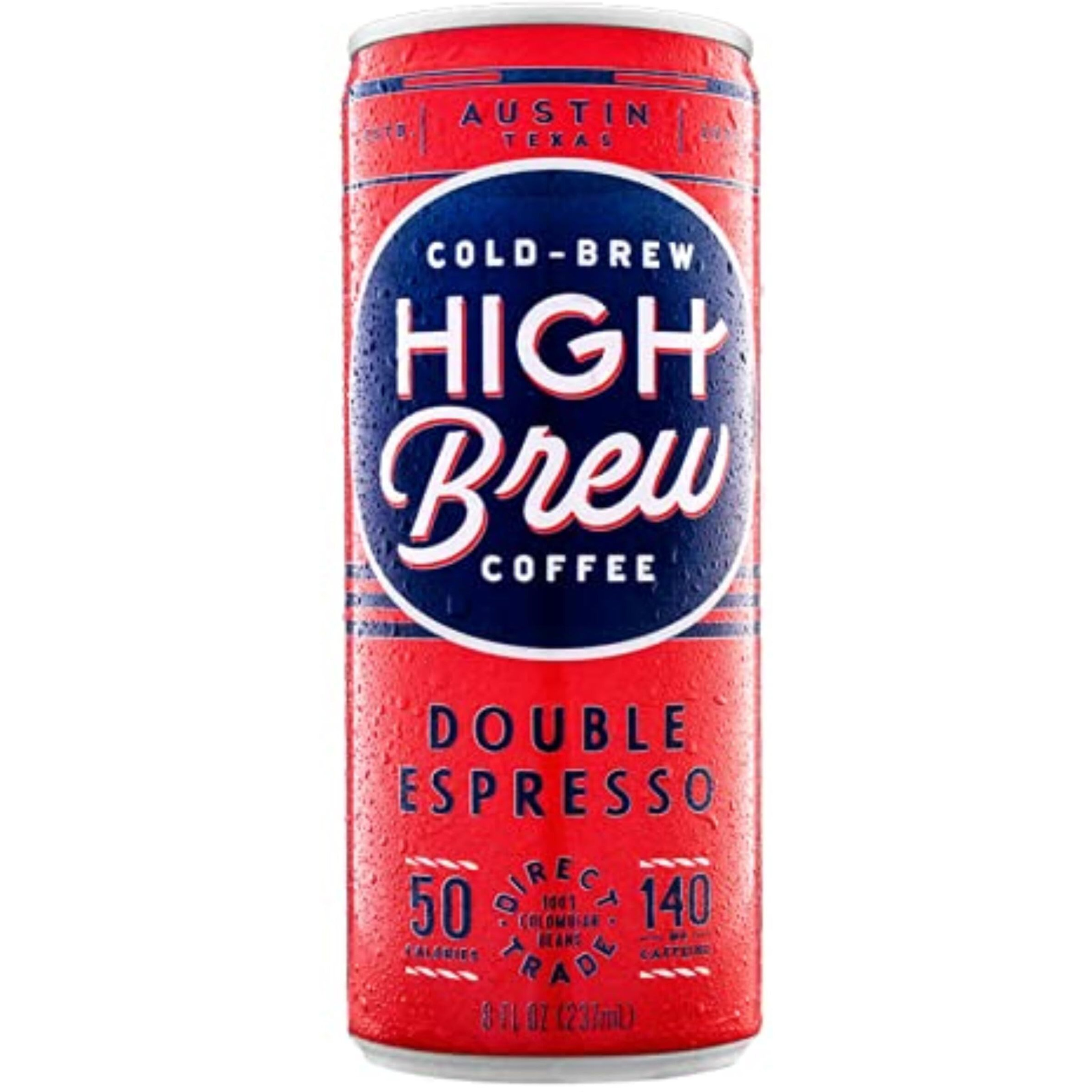 High Brew Coffee, Cold Brew Coffee, Double Espresso, 8 Fl Oz, Ready-To-Drink (Pack Of 12)