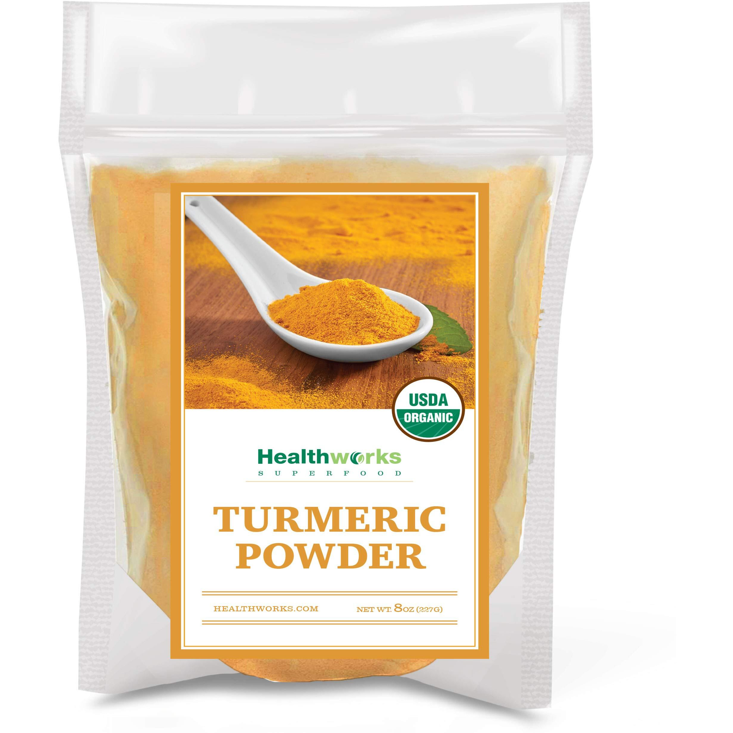 Healthworks Turmeric Powder (8 Ounces ) | Ground Raw Organic | Curcumin & Antioxidants | Keto, Paleo, Vegan, Non-Gmo
