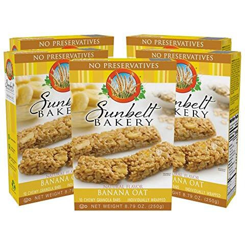Sunbelt Bakery Banana Oat Chewy Granola Bars, 50-0.9 Oz Bars (5 Boxes)