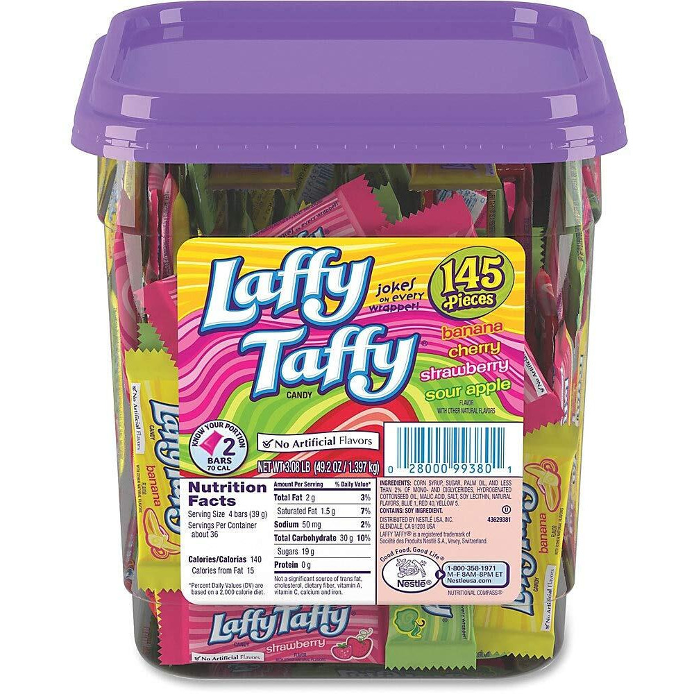 Laffy Taffy Assorted Candy Jar, 145 Count (Pack Of 1)