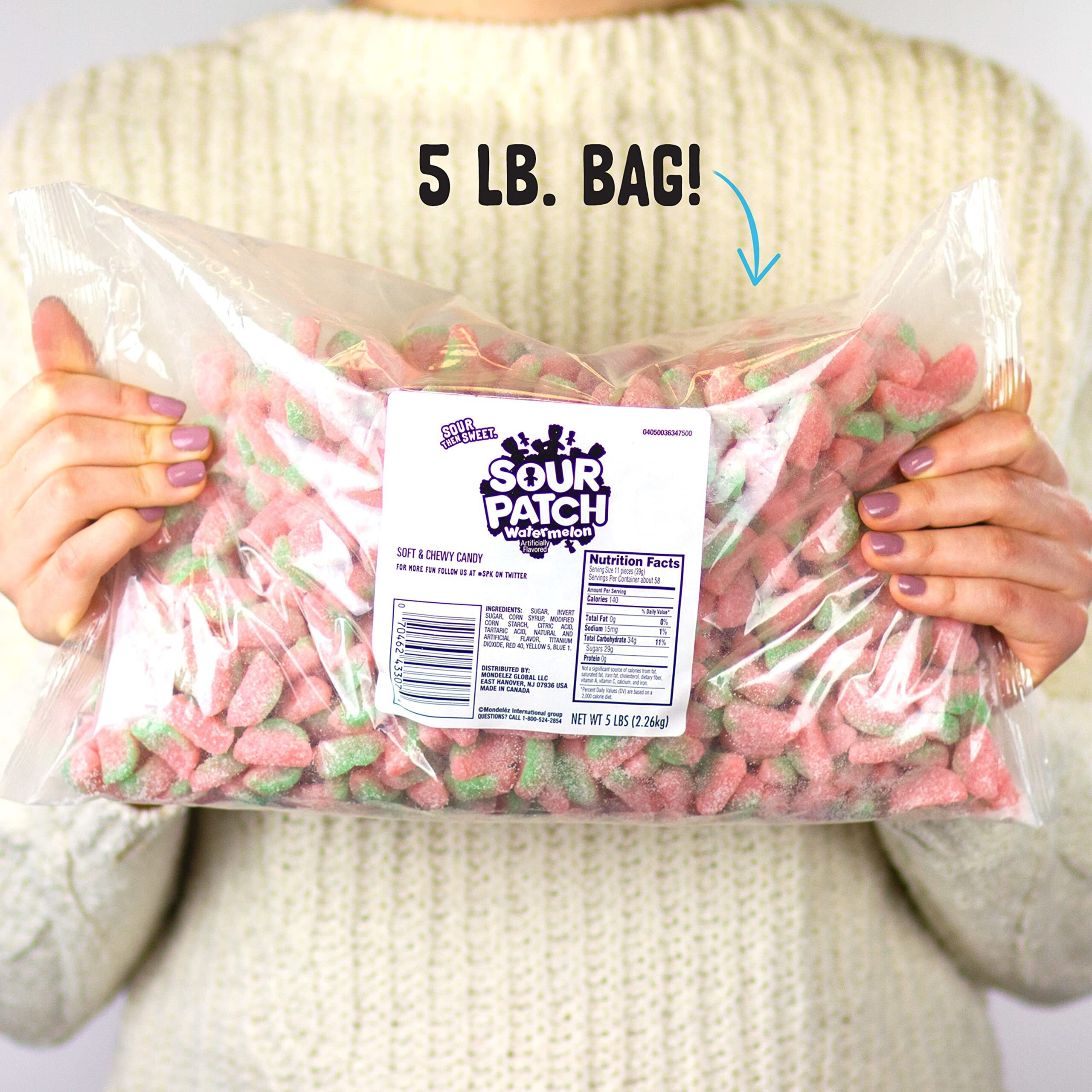 Sour Patch Kids Watermelon Soft & Chewy Candy, Bulk Candy, 5 Lb