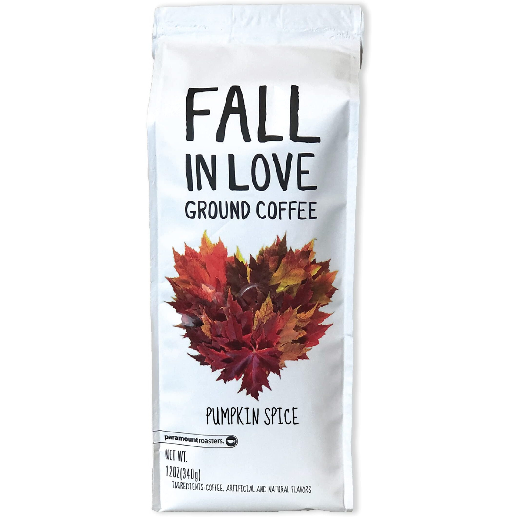 Paramount Roasters, Fall In Love Pumpkin Spice Flavored Coffee,1-12 Ounce Ground Package