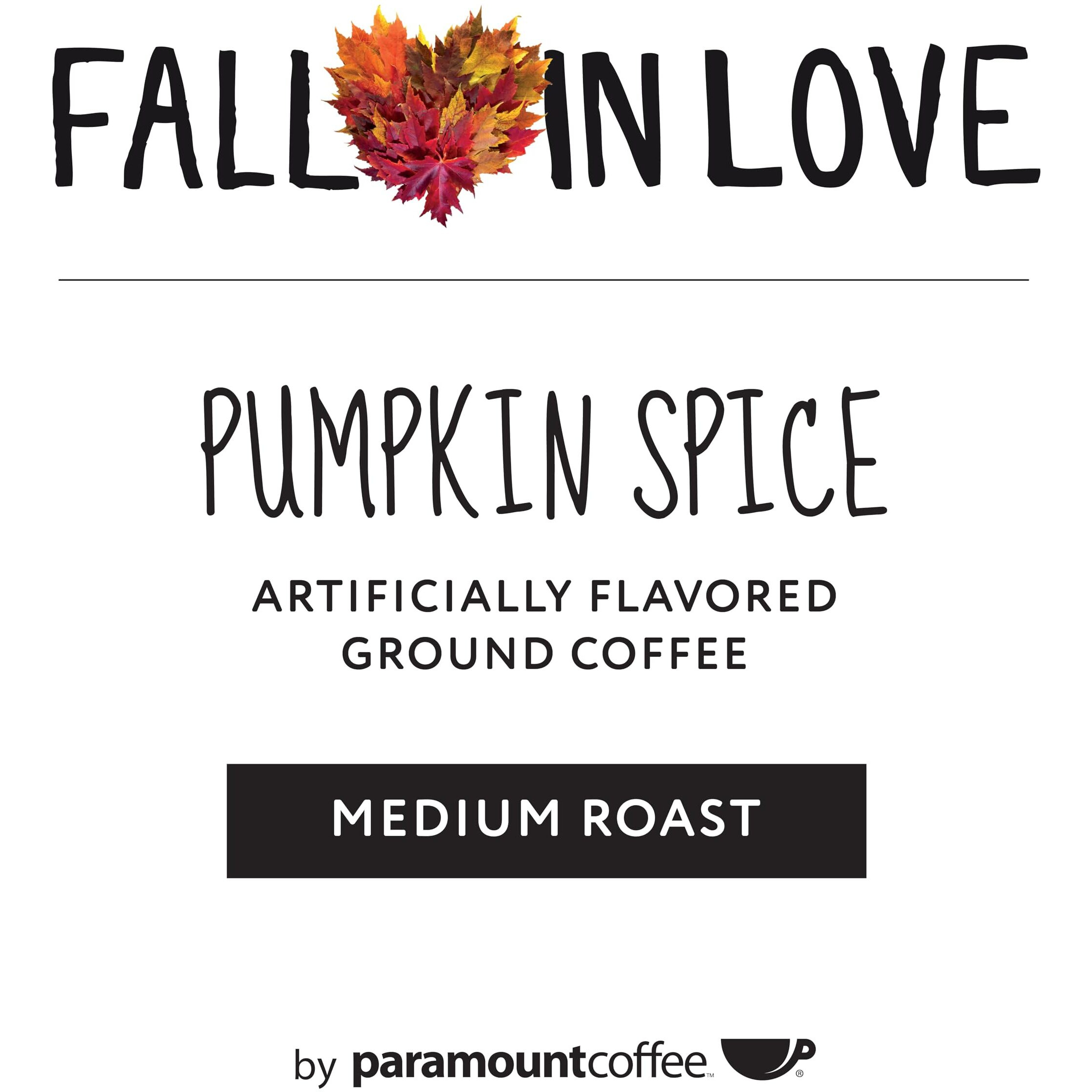 Paramount Roasters, Fall In Love Pumpkin Spice Flavored Coffee,1-12 Ounce Ground Package
