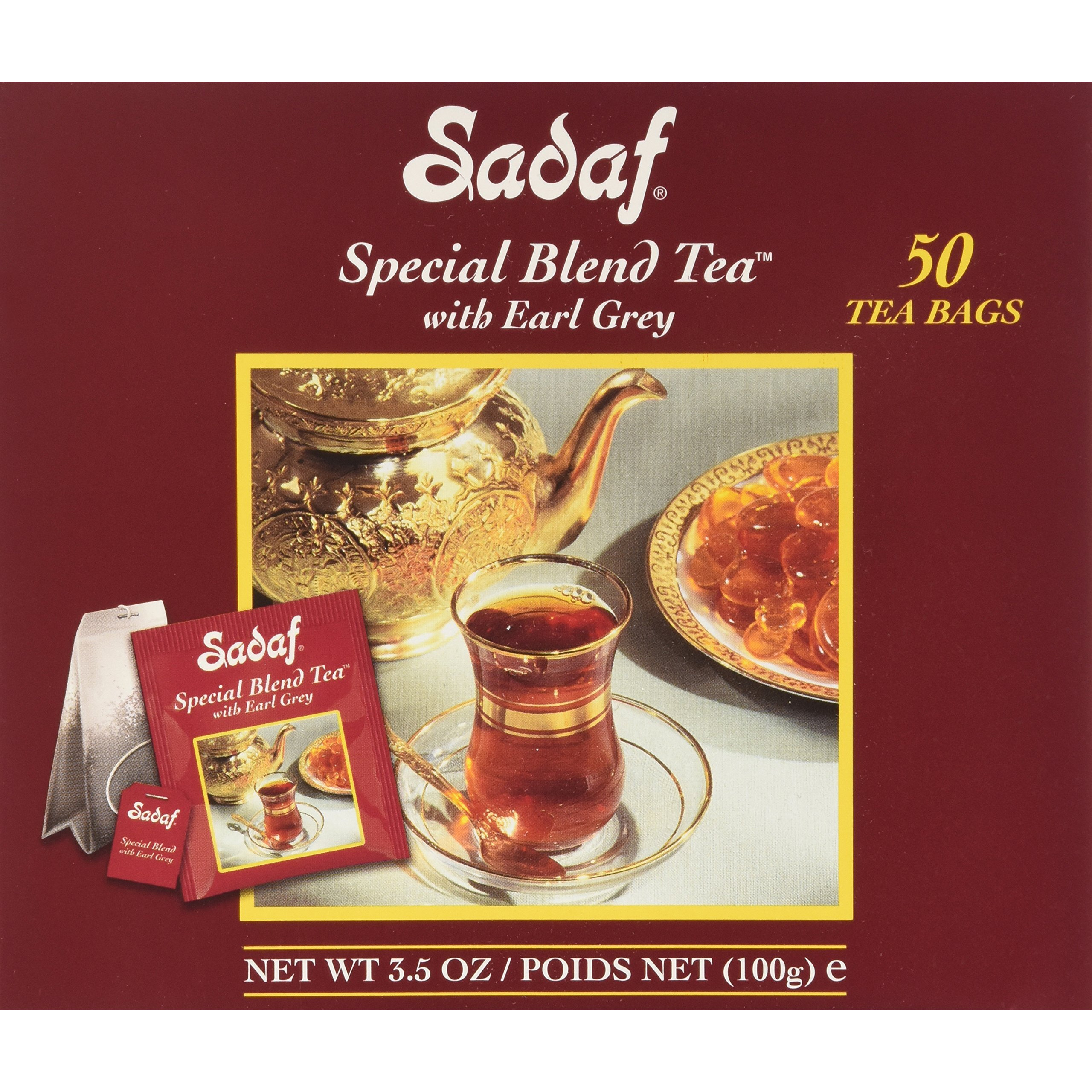 Sadaf Earl Grey Tea Bags | Special Blend Earl Grey Ceylon Black Tea | Product Harvested In Sri Lanka | 50 Bags (Pack Of 1)
