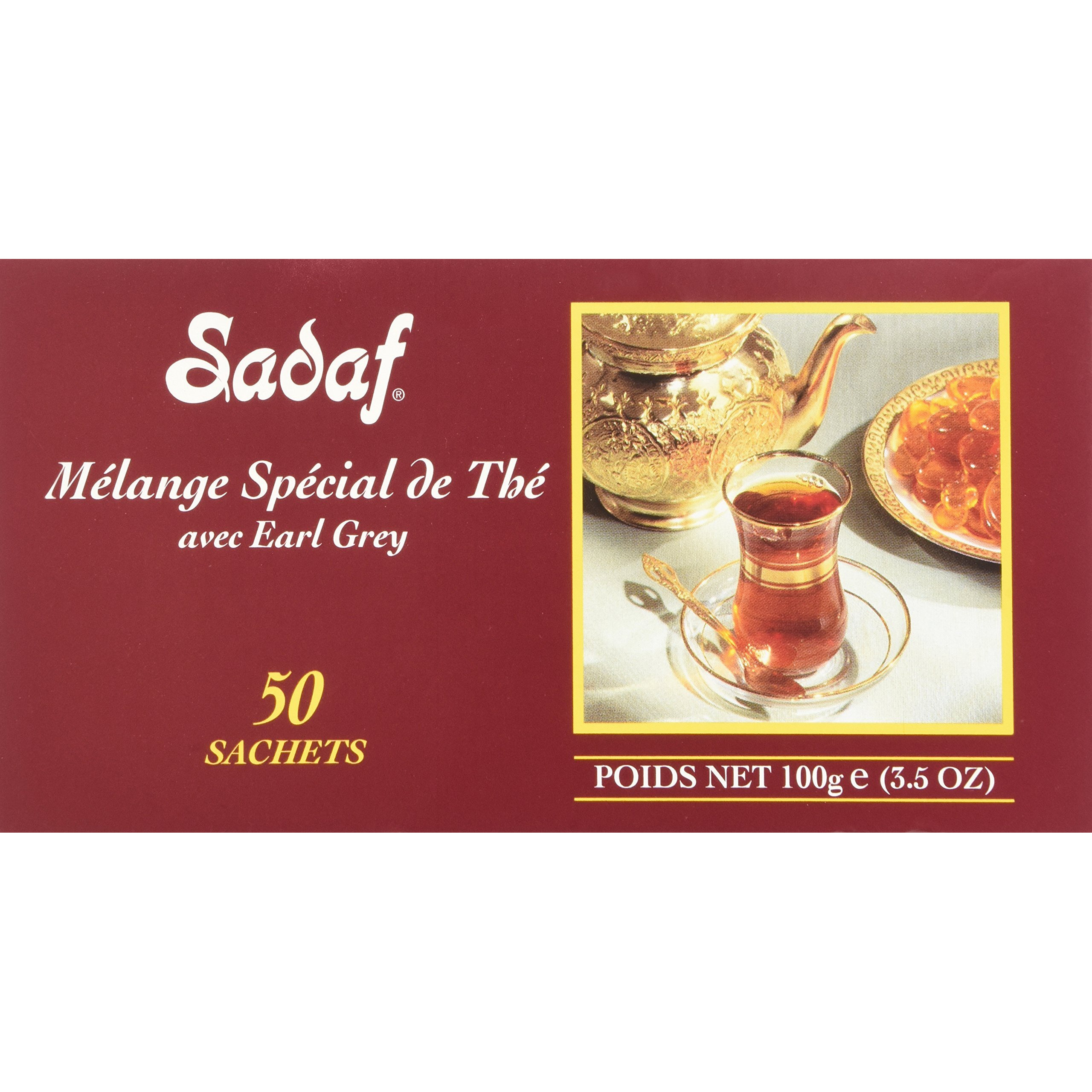 Sadaf Earl Grey Tea Bags | Special Blend Earl Grey Ceylon Black Tea | Product Harvested In Sri Lanka | 50 Bags (Pack Of 1)