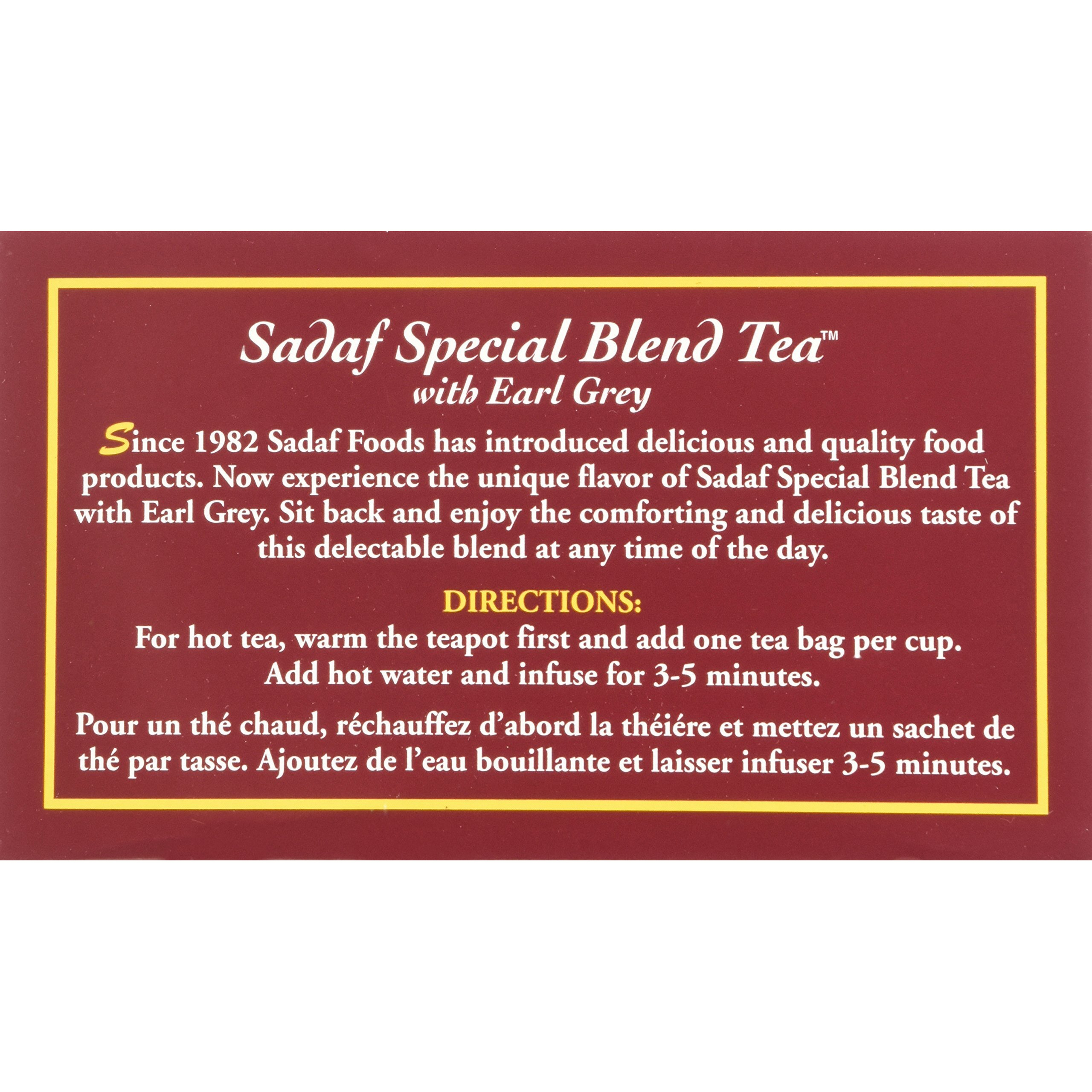 Sadaf Earl Grey Tea Bags | Special Blend Earl Grey Ceylon Black Tea | Product Harvested In Sri Lanka | 50 Bags (Pack Of 1)