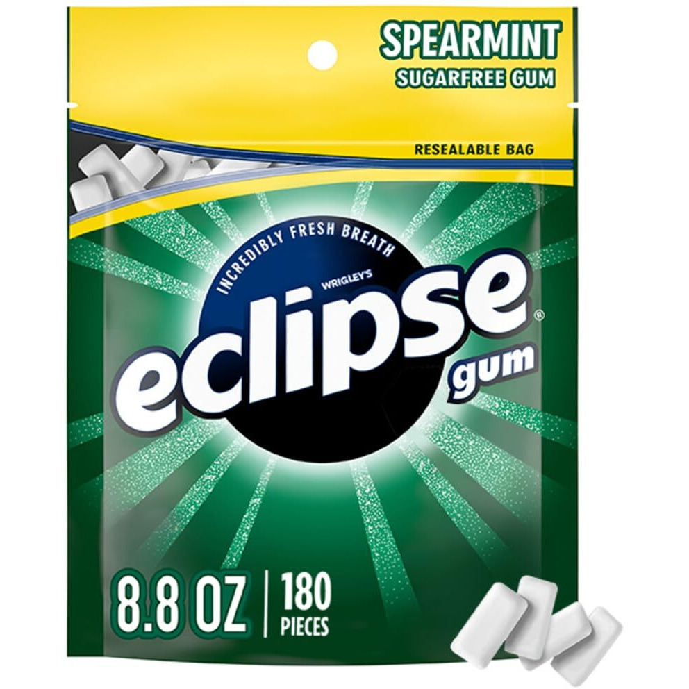 Eclipse Spearmint Back To School Sugar Free Chewing Gum, 180 Ct
