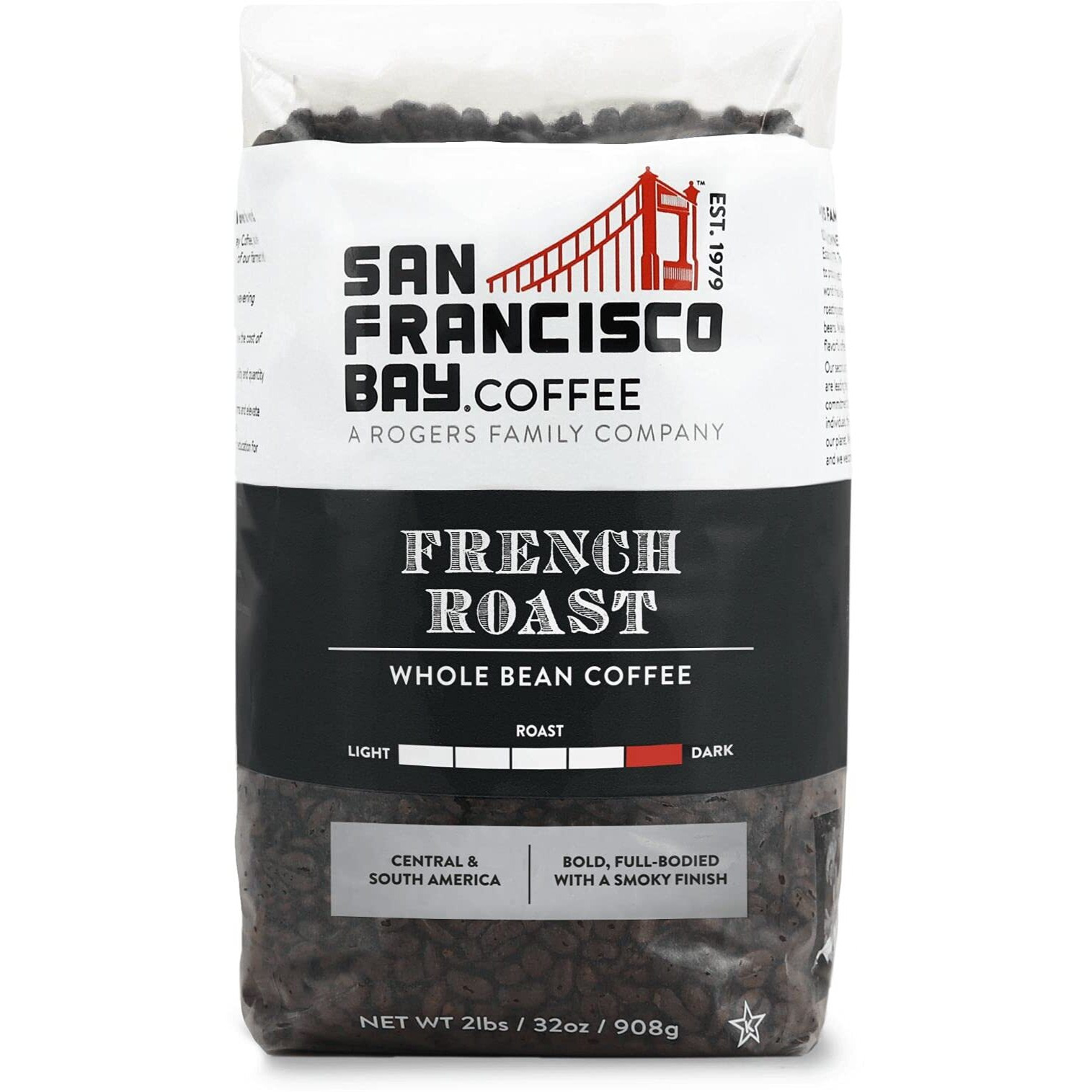 San Francisco Bay French Roast, Whole Bean Coffee, 908G - Dark Roast