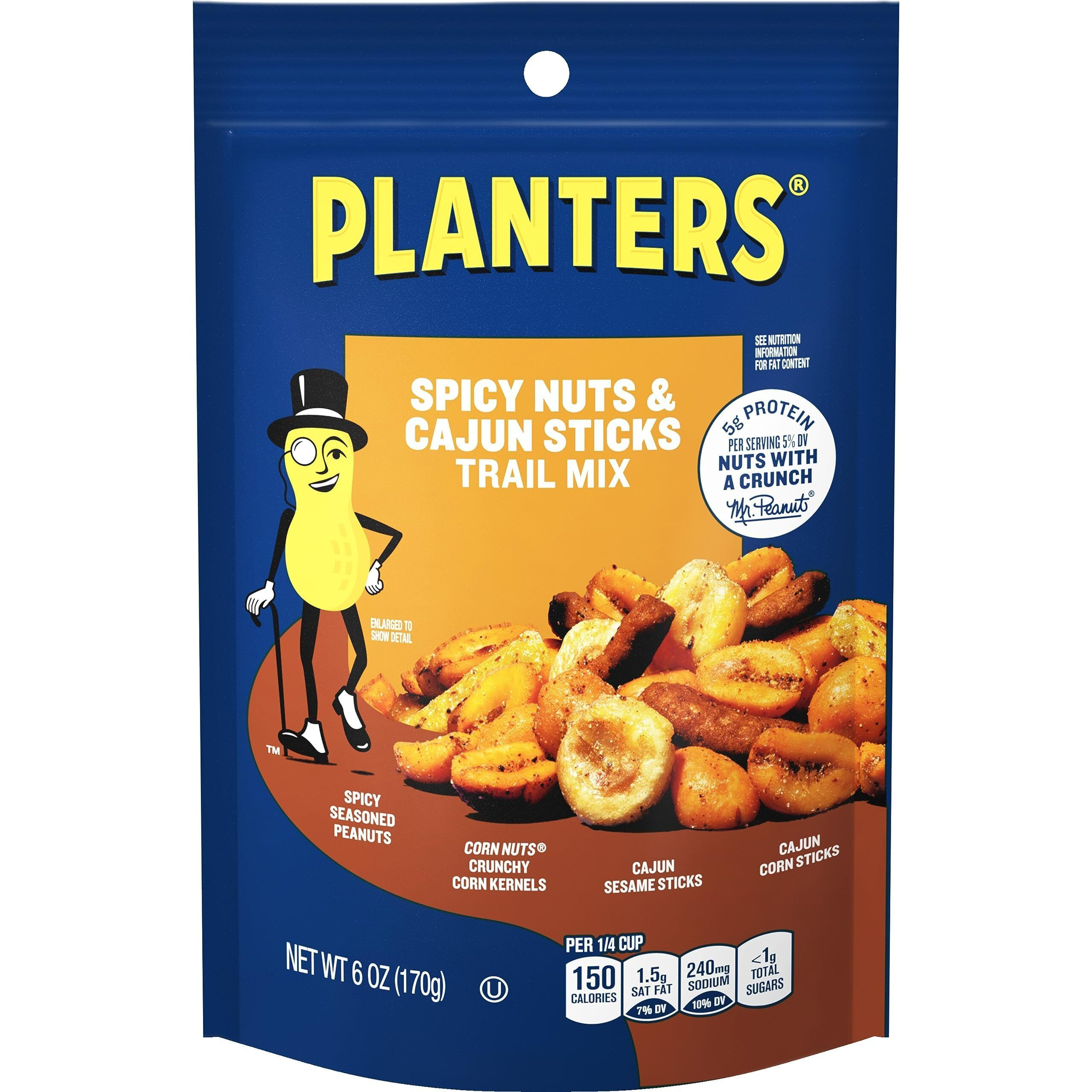 Planters Spicy Nuts & Cajun Sticks Trail Mix, 6 Ounce (Pack Of 12)