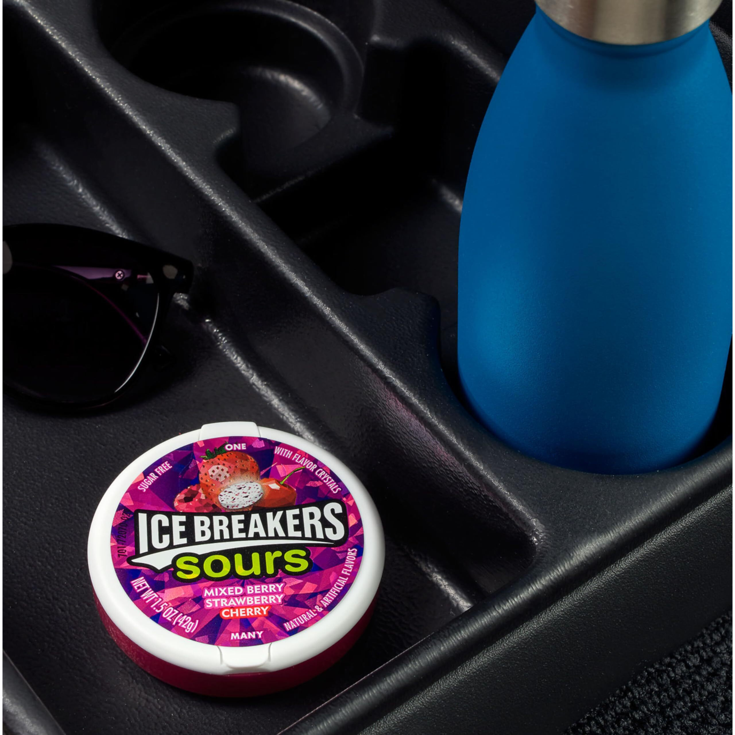 Ice Breakers Sours Assorted Fruit Flavored Sugar Free Mints Tins, 1.5 Oz (8 Count)