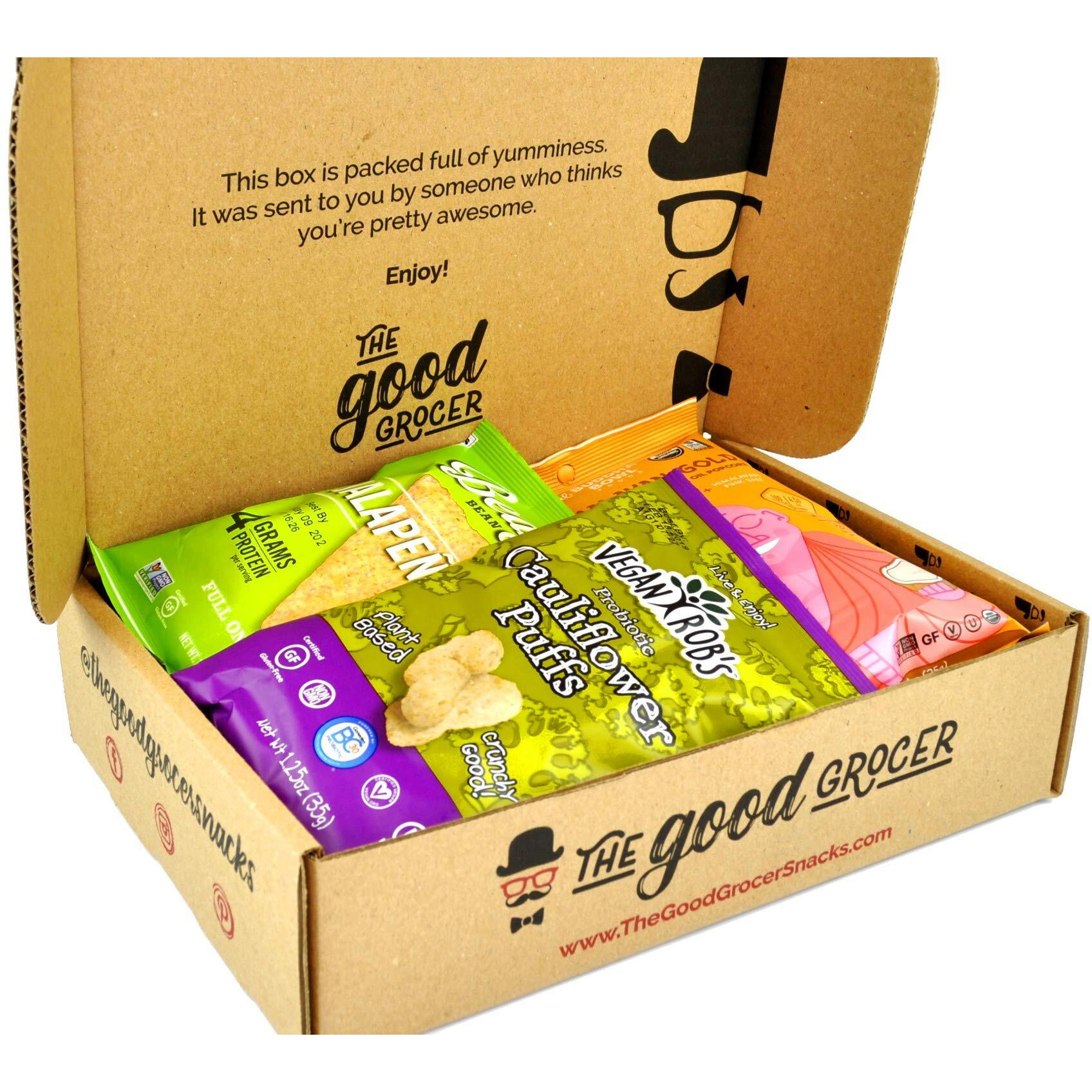 Healthy Vegan Snacks Care Package Non-Gmo, Vegan Jerky, Protein Bars, Cookies, Fruit & Nuts, Healthy Gift Basket Alternative, Snack Variety Pack, College Student Care Package