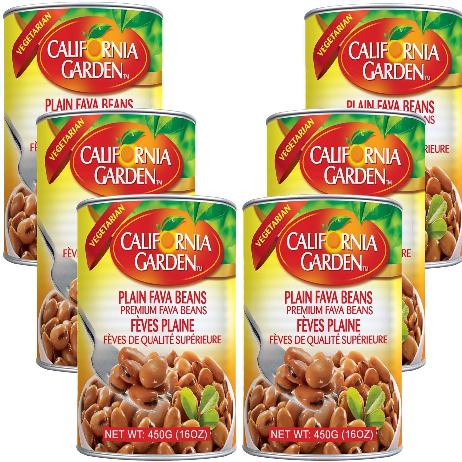 California Garden - Premium Fava Beans, Plain (6 Pack) 16Oz X 6