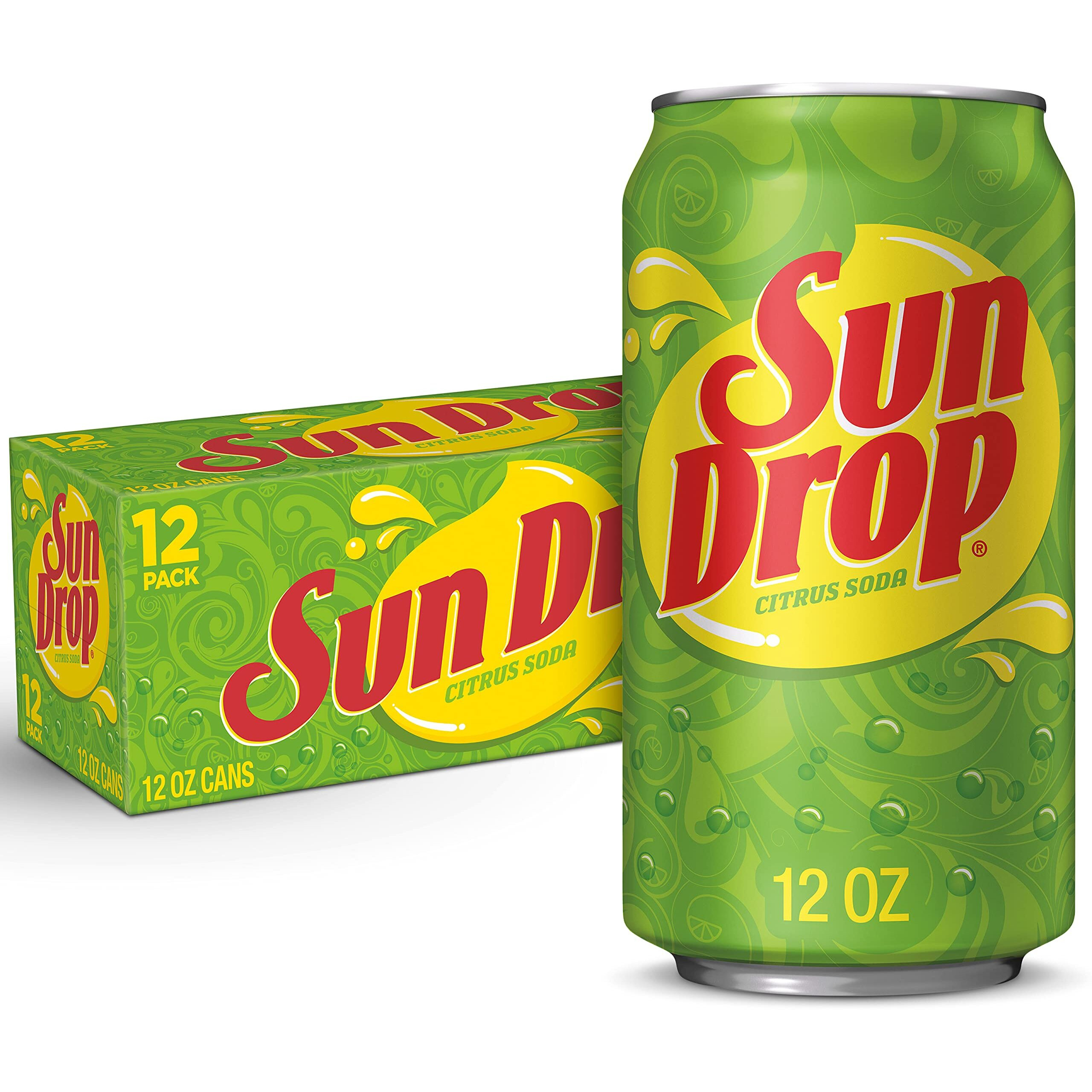 Sun Drop Citrus Soda, 12 Fluid Ounce Can, 12 Count