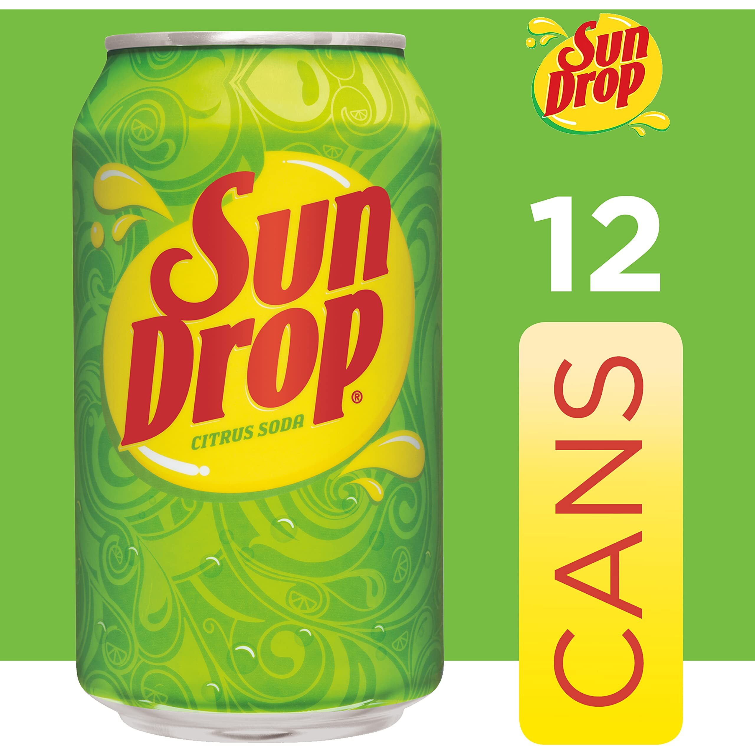Sun Drop Citrus Soda, 12 Fluid Ounce Can, 12 Count