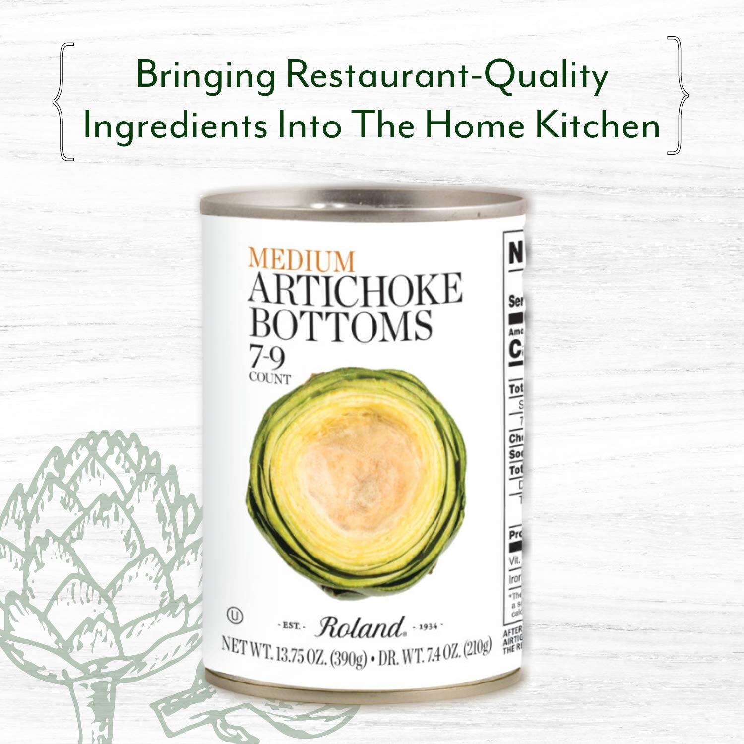 Roland Foods Medium Artichoke Bottoms, 13.75 Ounce Can, Pack Of 6