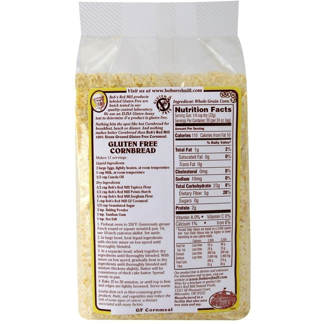 Bob's Red Mill, Corn Meal, Gluten Free, 24 Ounce (Case Of 4)