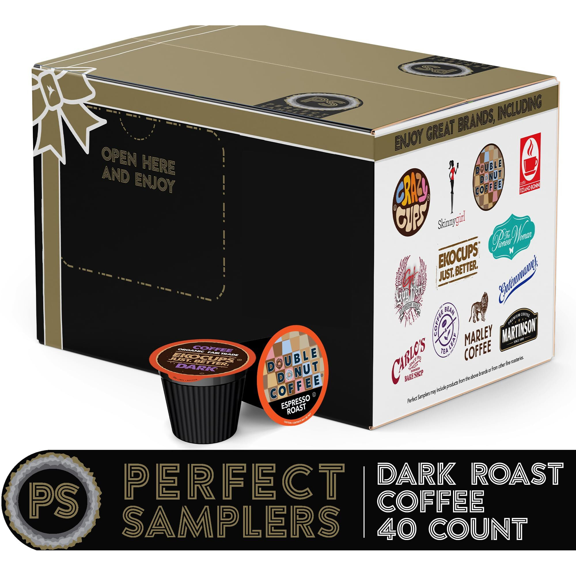 Perfect Samplers Dark Roast Coffee Pod Variety Pack - Pack For Keurig K Cups Coffee Makers, Bold 40 Count
