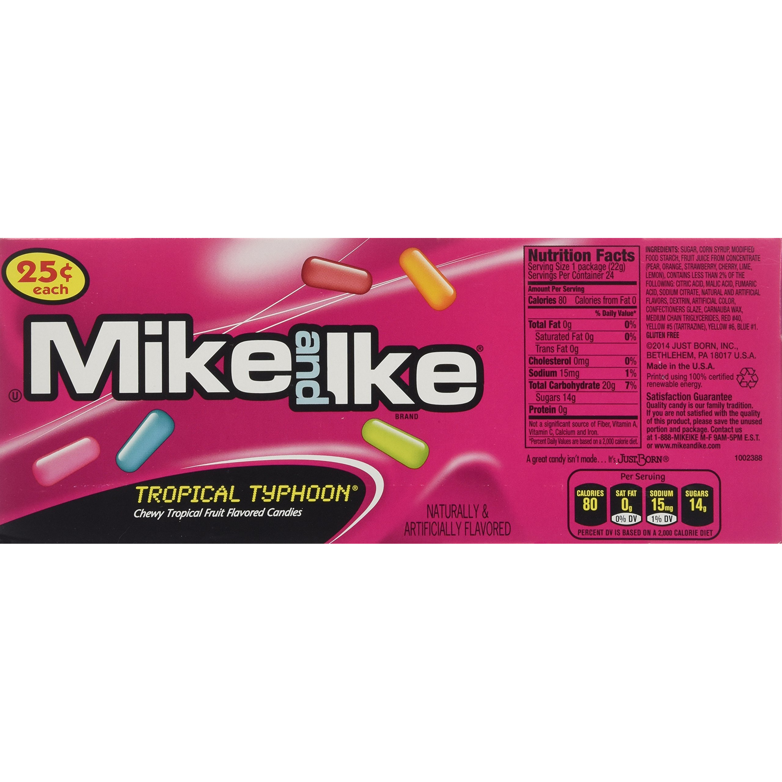 Mike And Ike Tropical Typhoon, 0.78 Ounce (Pack Of 24)