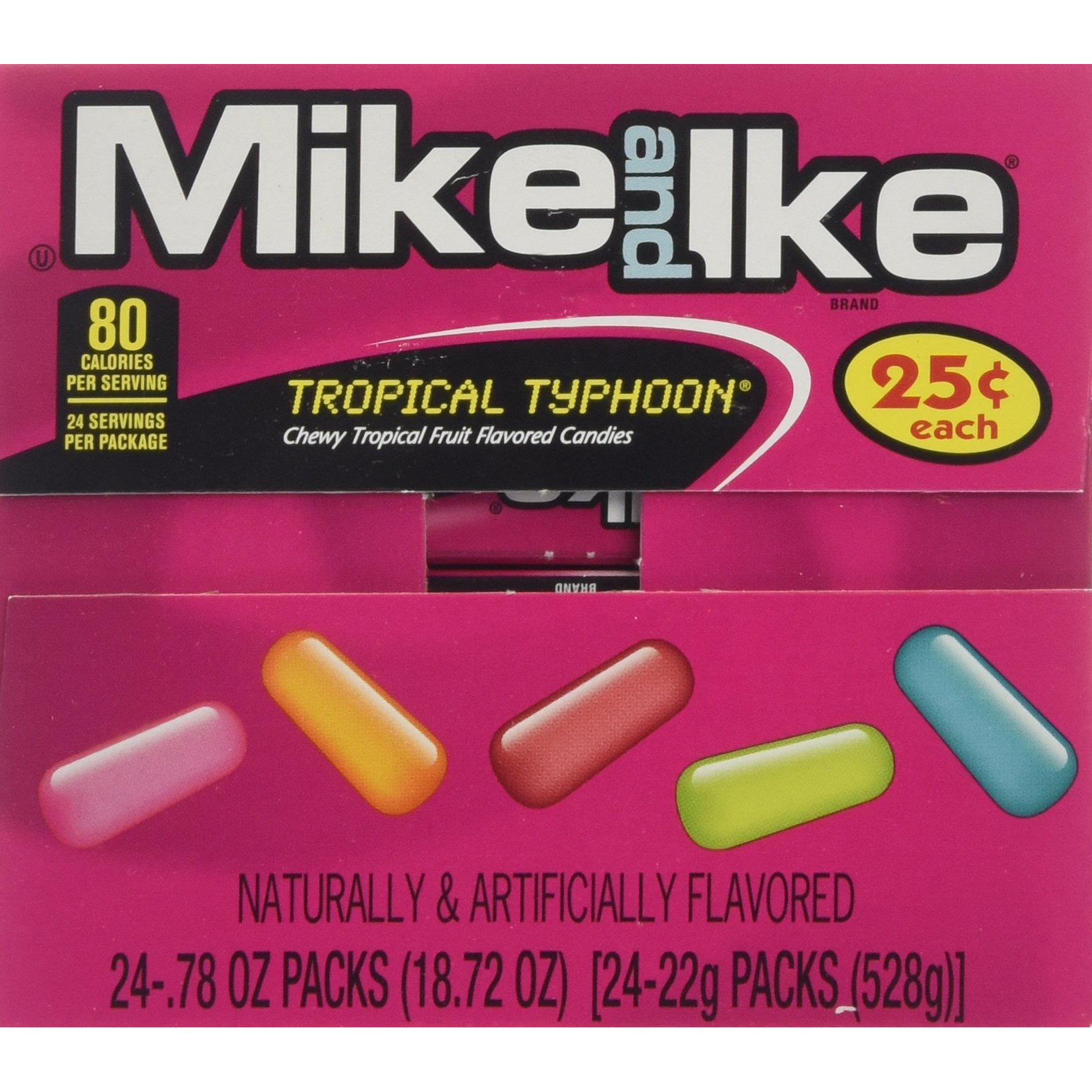 Mike And Ike Tropical Typhoon, 0.78 Ounce (Pack Of 24)