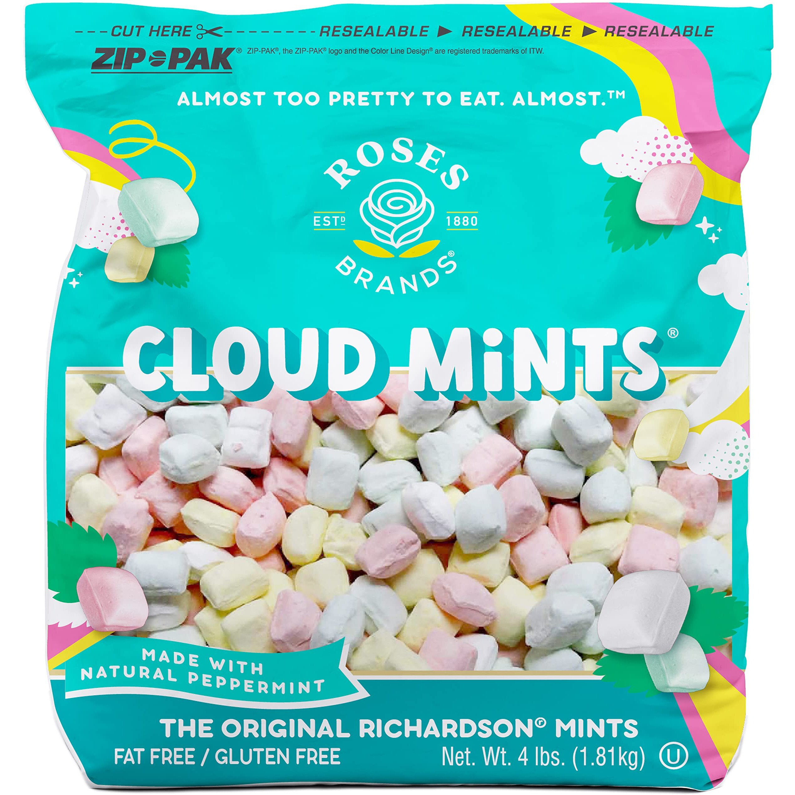 Roses Brands - Cloud Mints - Peppermint Candy, 4 Lbs