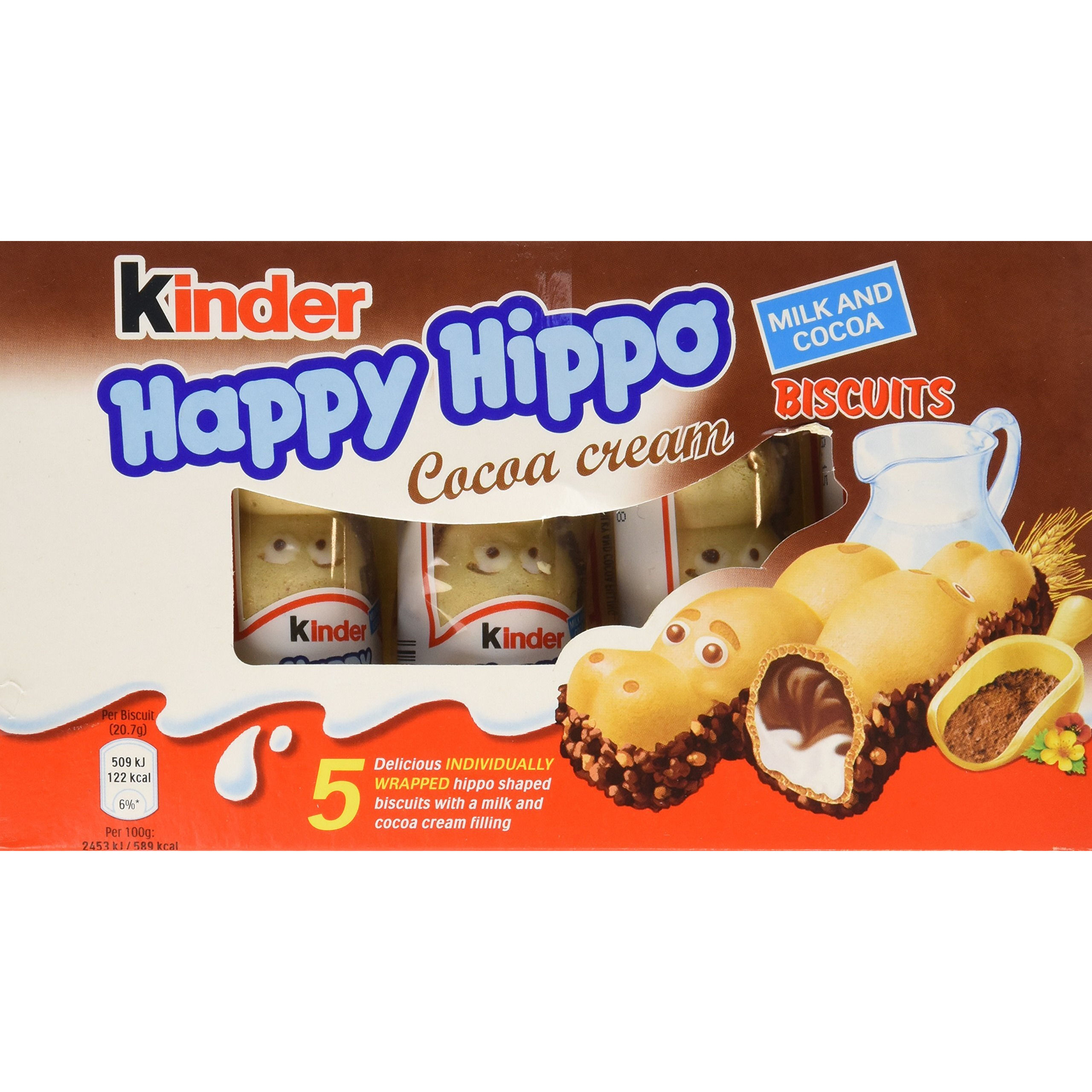 Kinder Happy Hippo - Cocoa, Case, 10X(20.7G X 5) By Ferrero